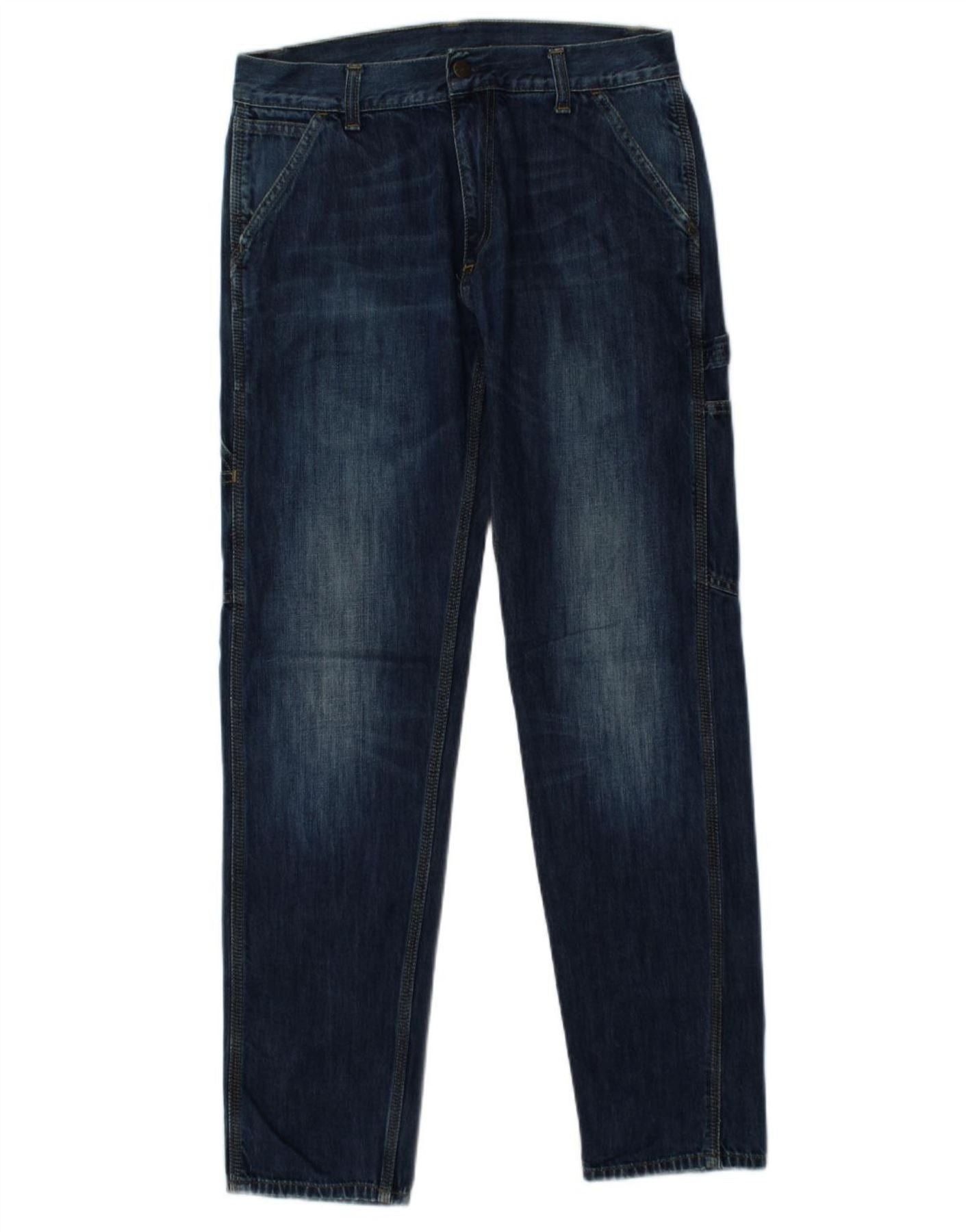 Carhartt Womens Cargo Slim Jeans W28 L32 Blue Cotton Size 42" / US 20 - 1 Thumbnail