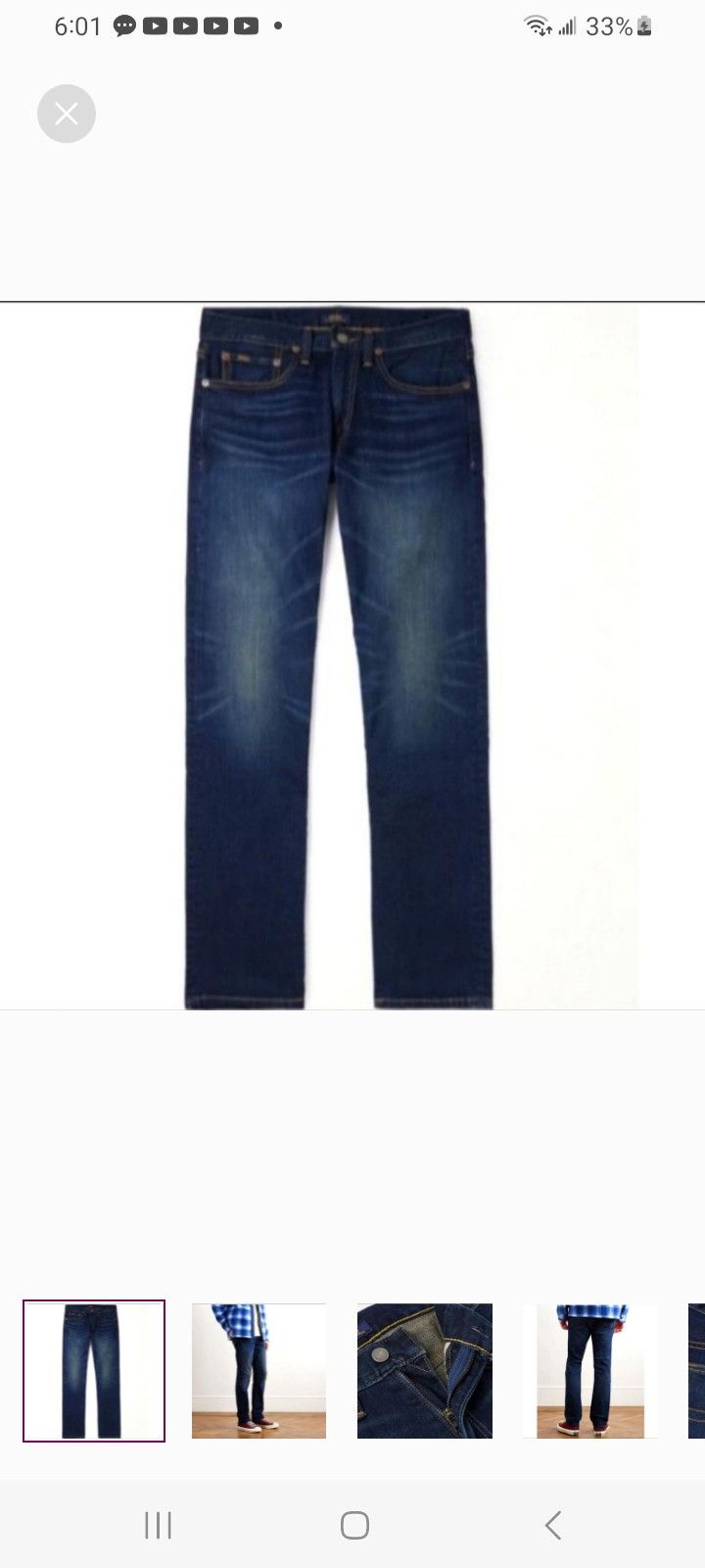 Polo Ralph Lauren Polo Ralph Lauren Varick Slim Fit Straight Leg Jeans Size US 34 / EU 50 - 1 Thumbnail