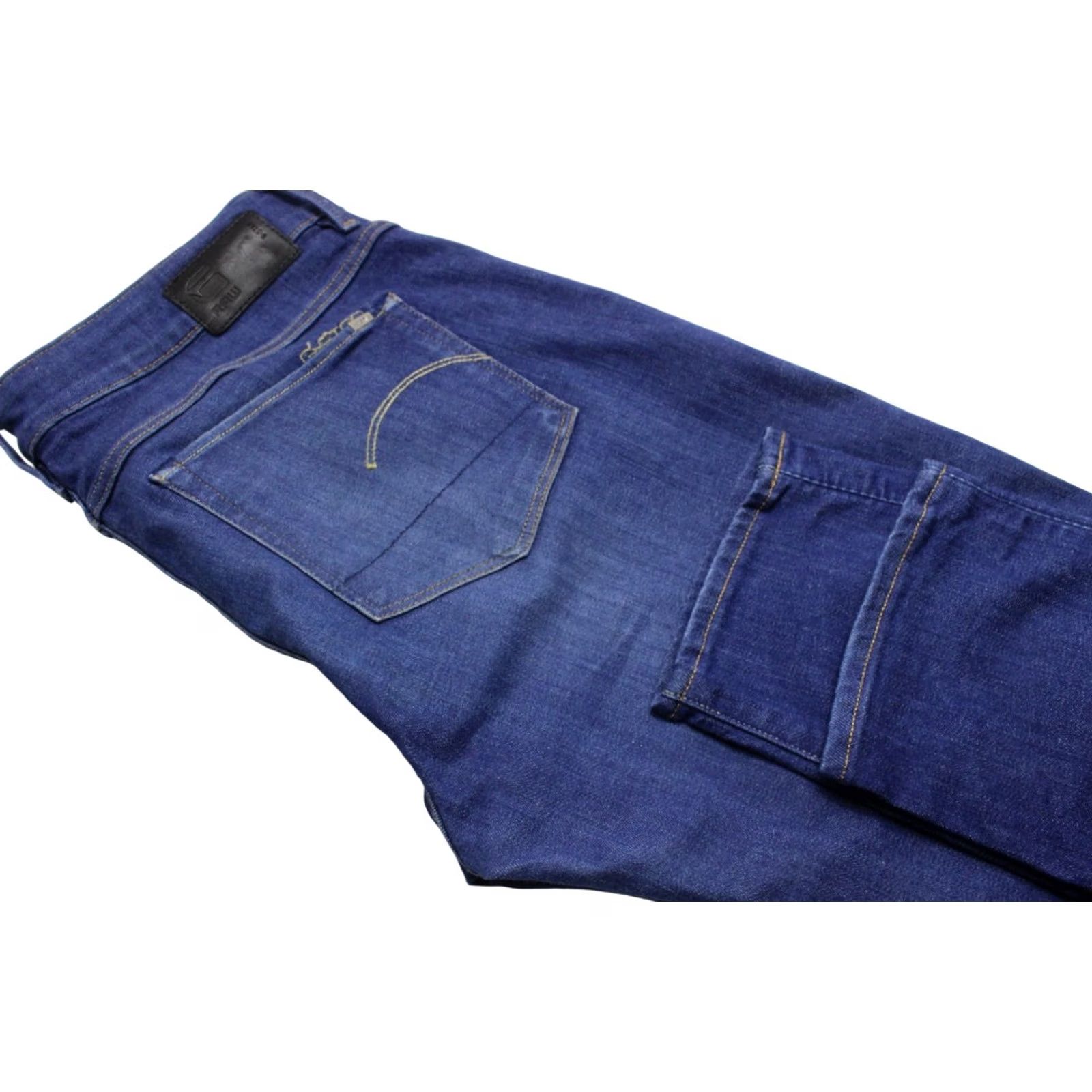 G-Star G-STAR 3301 Contour High Skinny Jeans Women's W29/L32 Stretch Whiskers Zip Fly Dark Blue Size 29" - 5 Thumbnail