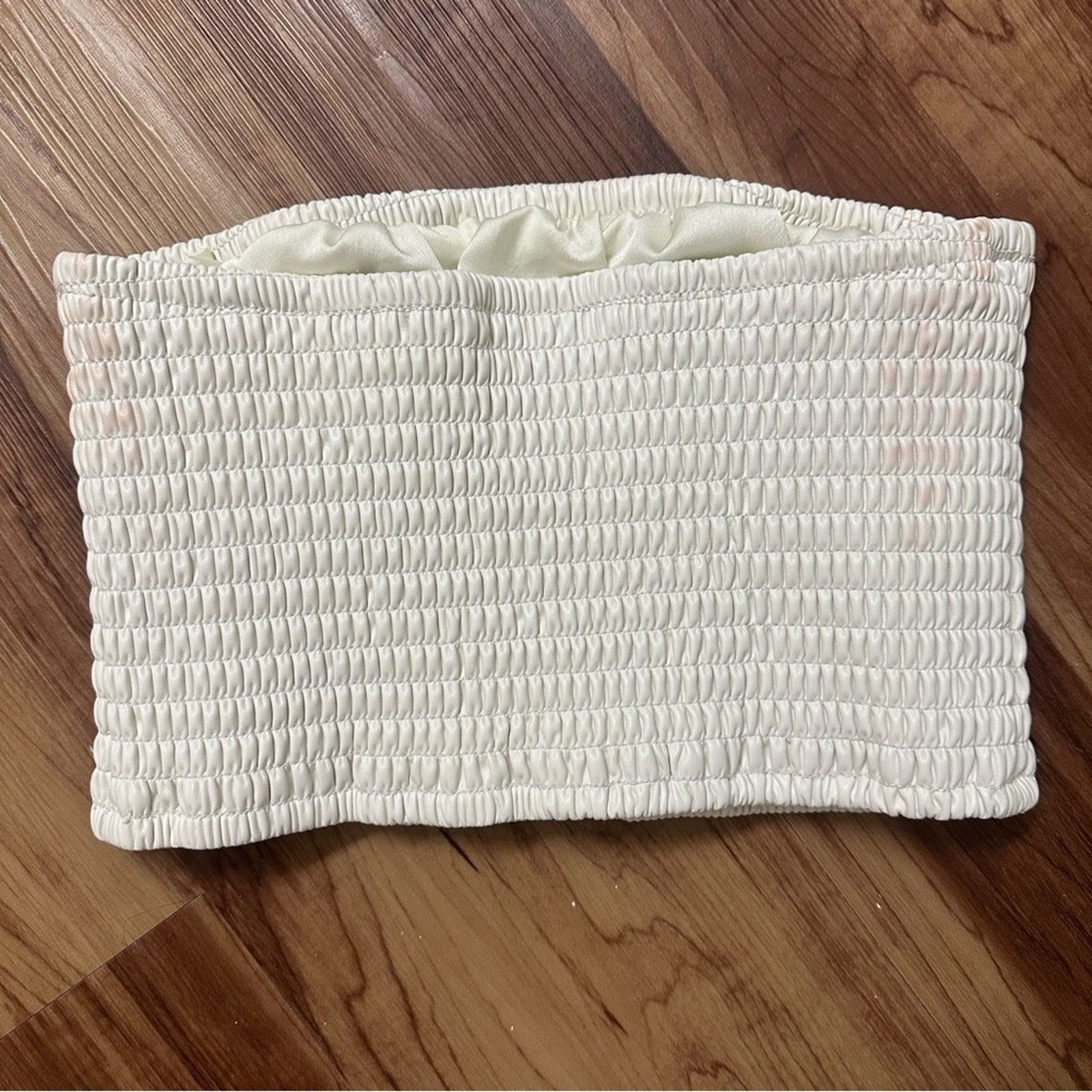 Staud STAUD Davis Vegan Leather Bandeau Top Ivory White S DAMAGED Size S / US 4 / IT 40 - 5 Thumbnail