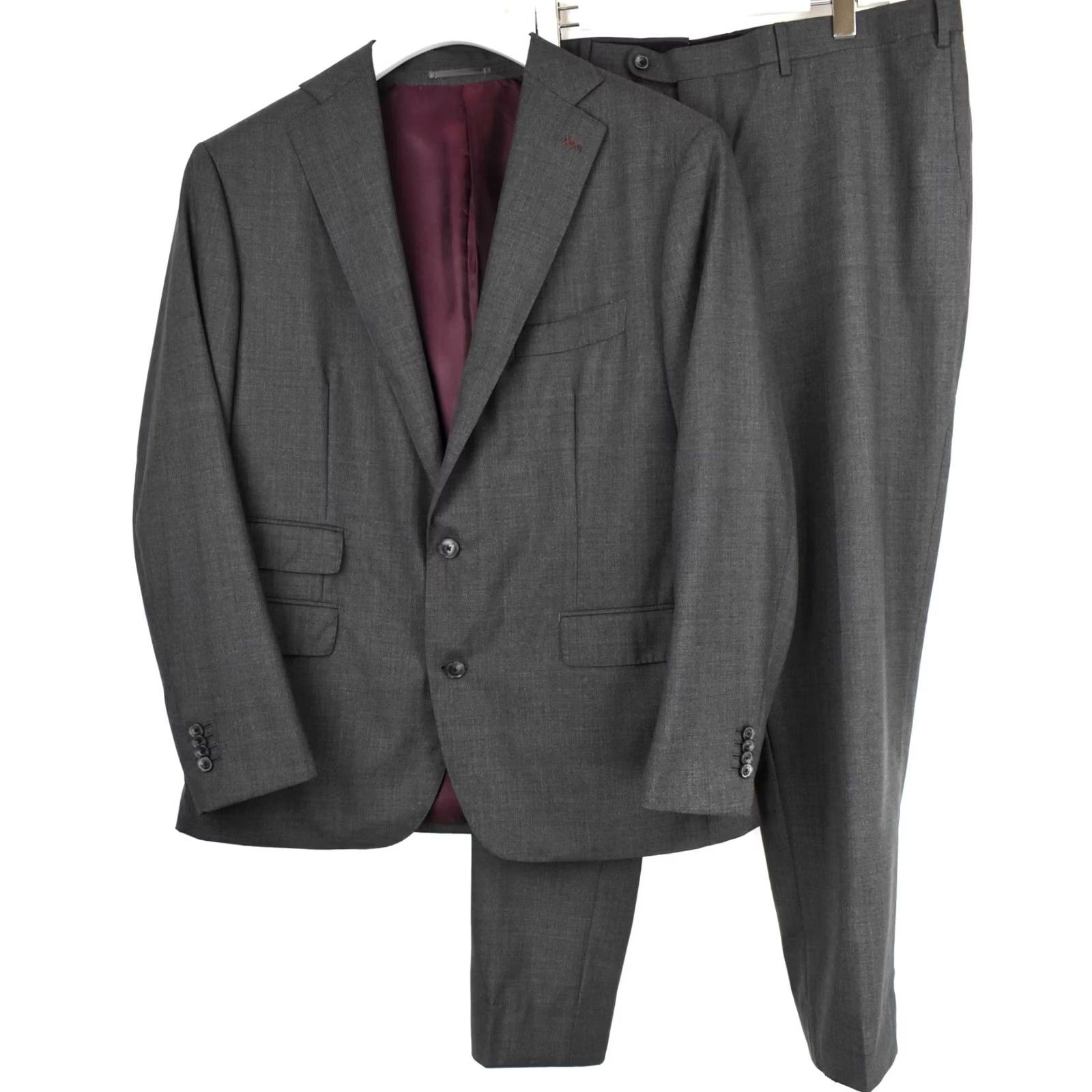 Suitsupply Suitsupply Lazio Suit Men's XL / W42 Single Breasted Wool Notch Lapel 2 in 1 Grey, 2 Piece, Regular Fit Mens Size 46R - 2 Thumbnail