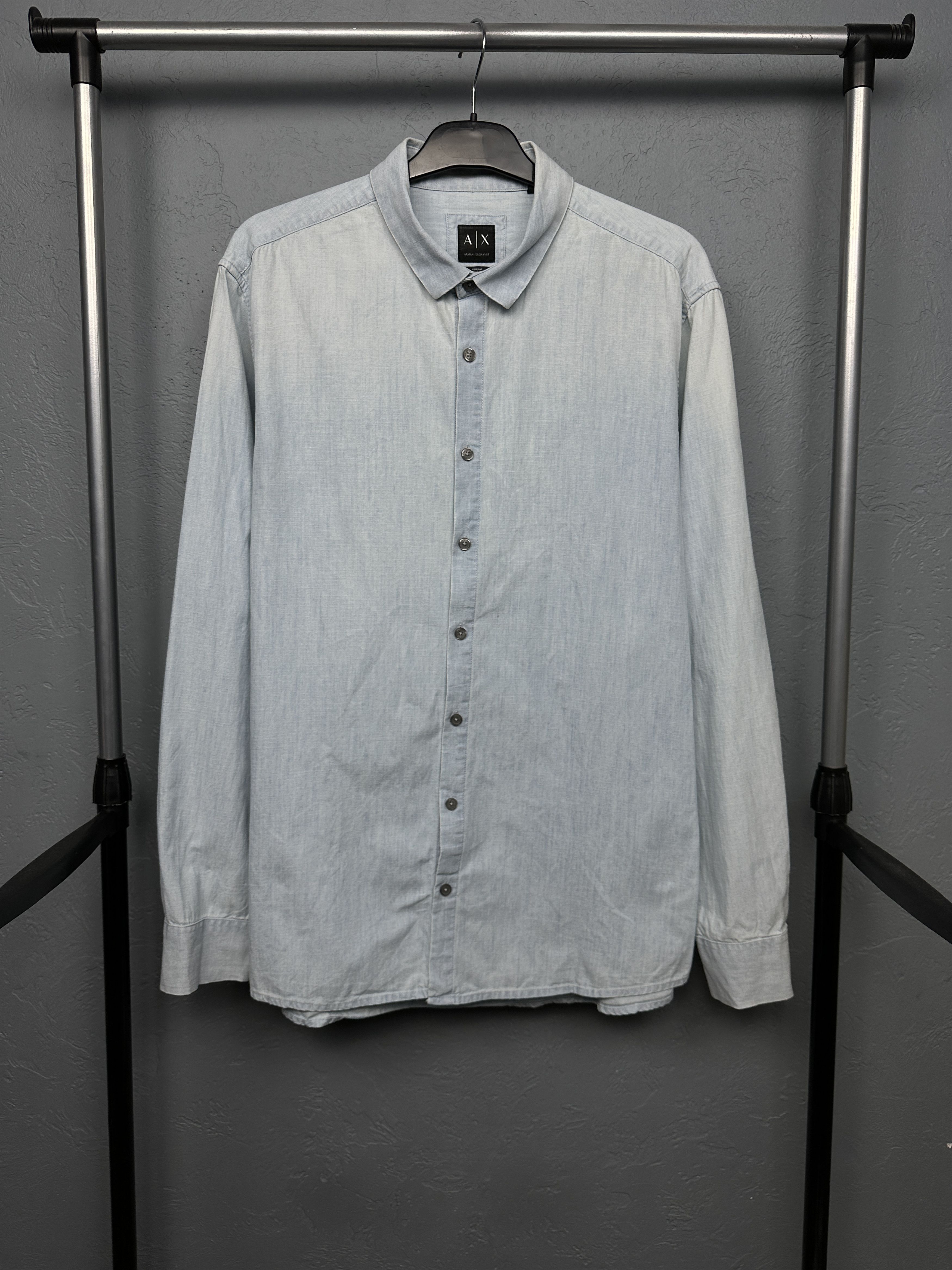 Armani Exchange Armani Exchange Mens Denim Shirt Size US XL / EU 56 / 4 - 1 Thumbnail