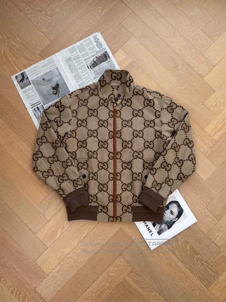 Gucci Gucci Full-print double G old flower leather zipper jacket Size US M / EU 48-50 / 2 - 1 Thumbnail