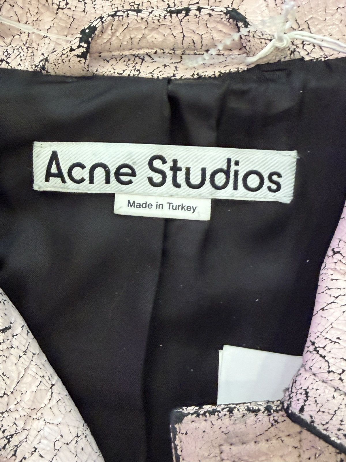 Acne Studios Acne Studios Pink Cracked Leather Studded Coat Jacket Size S / US 4 / IT 40 - 5 Thumbnail