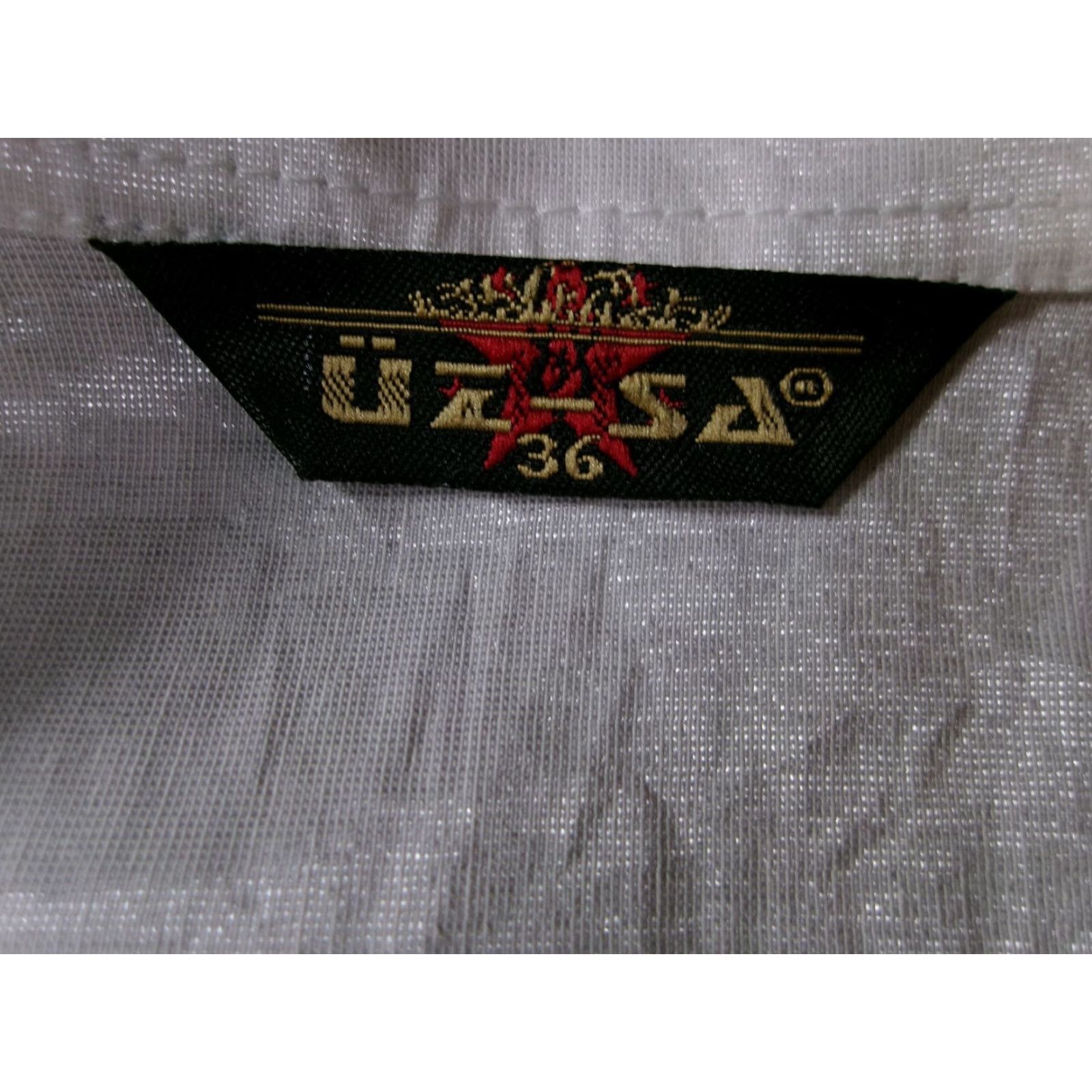 Vintage UZSA White Shiny Button-Up Blouse Women S Fitted Classic Cotton Blend Size S / US 4 / IT 40 - 6 Thumbnail