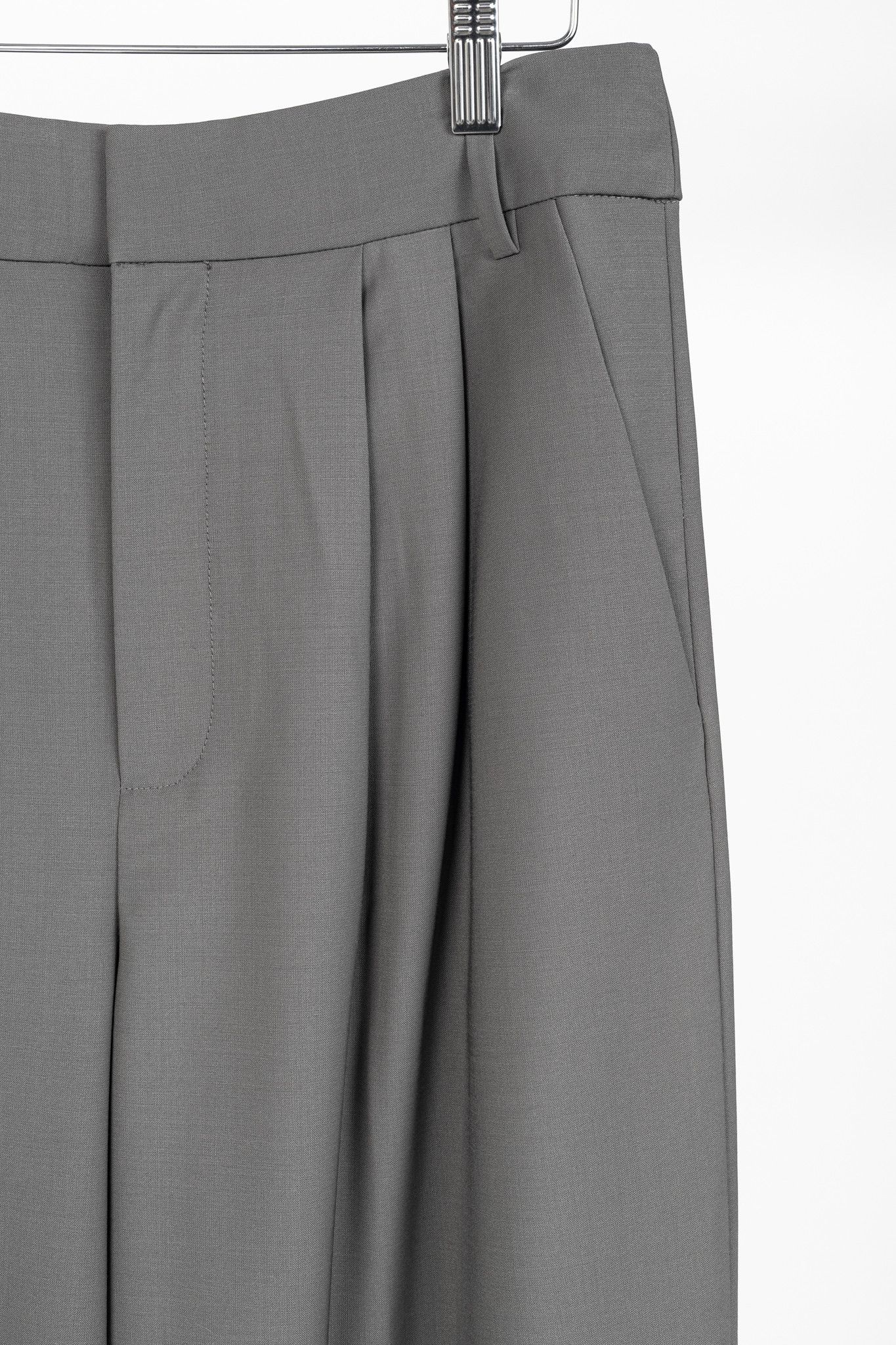 Tibi Tibi Stella Grey Pleated Tropical Wool Pants Size 30" / US 8 / IT 44 - 4 Thumbnail