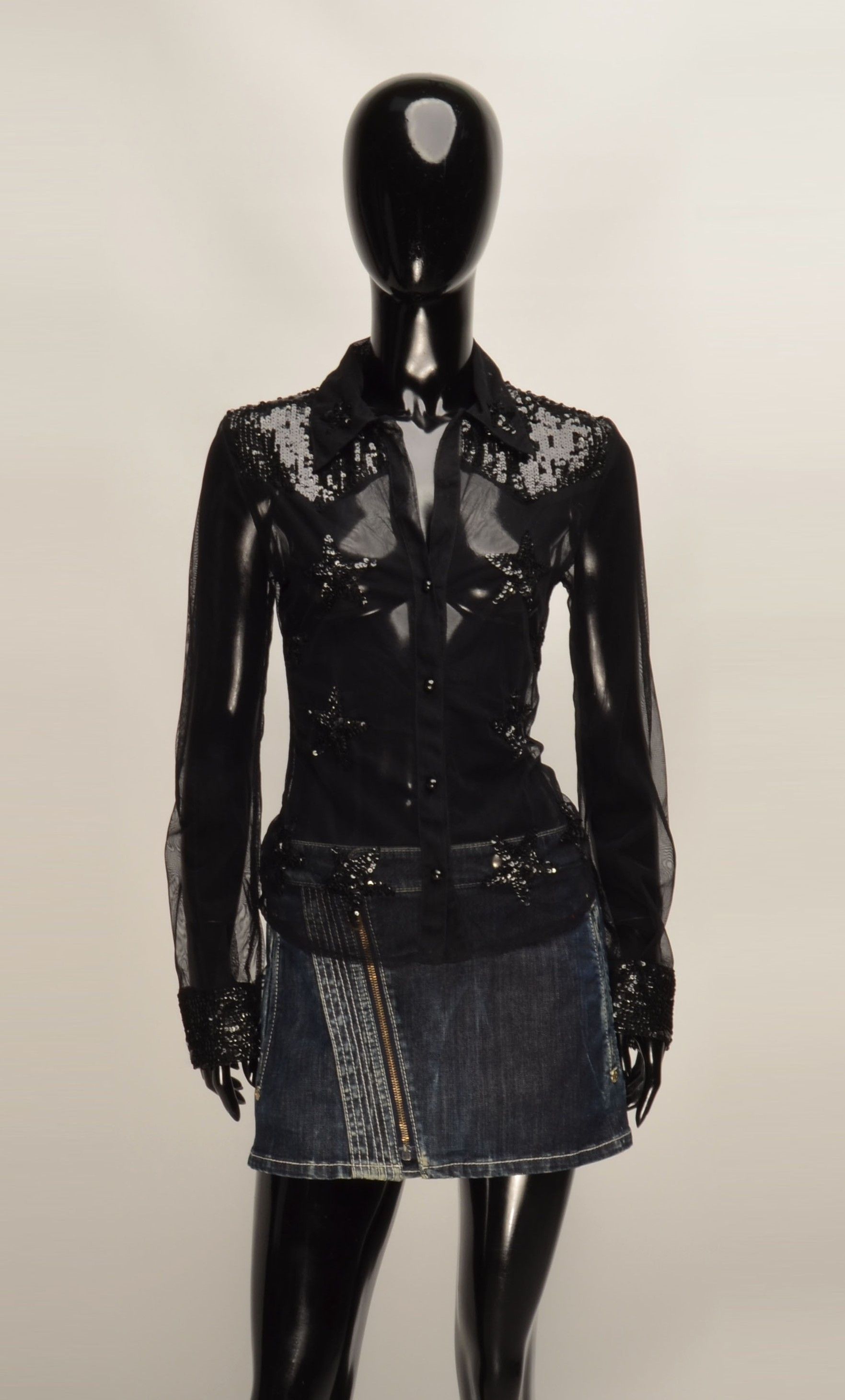 Morgan De Toi Vintage Morgan de Toi Y2K Mesh Stars Beaded Shirt Size M / US 6-8 / IT 42-44 - 6 Thumbnail