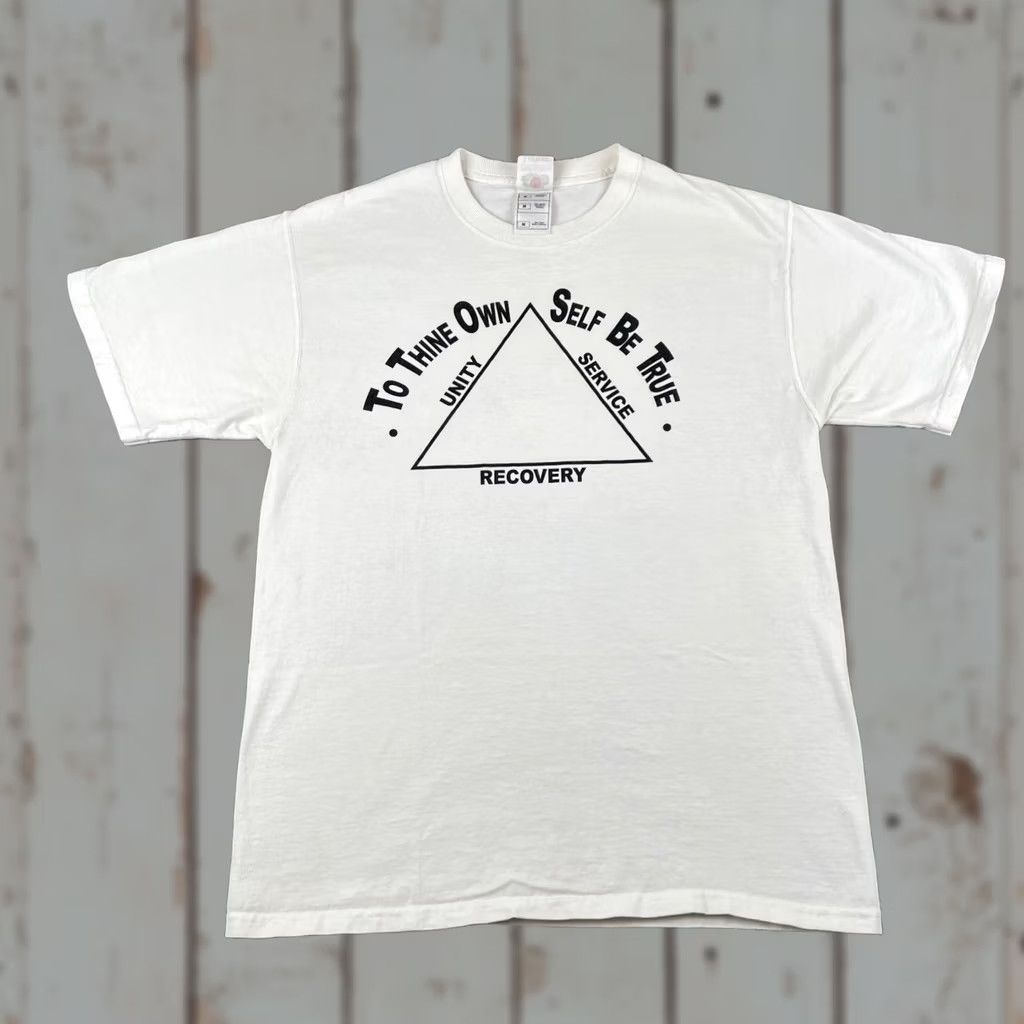 Fruit Of The Loom VINTAGE Fruit of the Loom Shirt Unity Service Recovery Medium To Thine Own Self Be True Mens Size US M / EU 48-50 / 2 - 1 Thumbnail