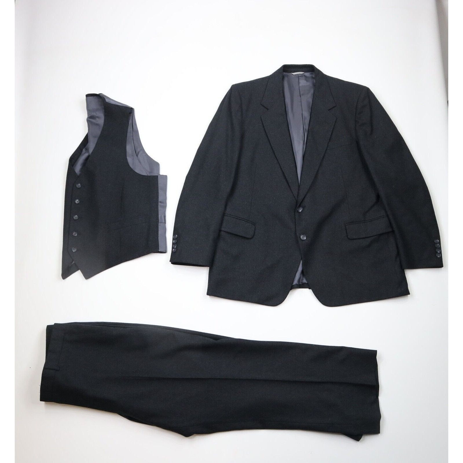 Vintage Vintage 70s Rockabilly Wool Wedding 3 Piece Suit Size 46R - 1 Thumbnail