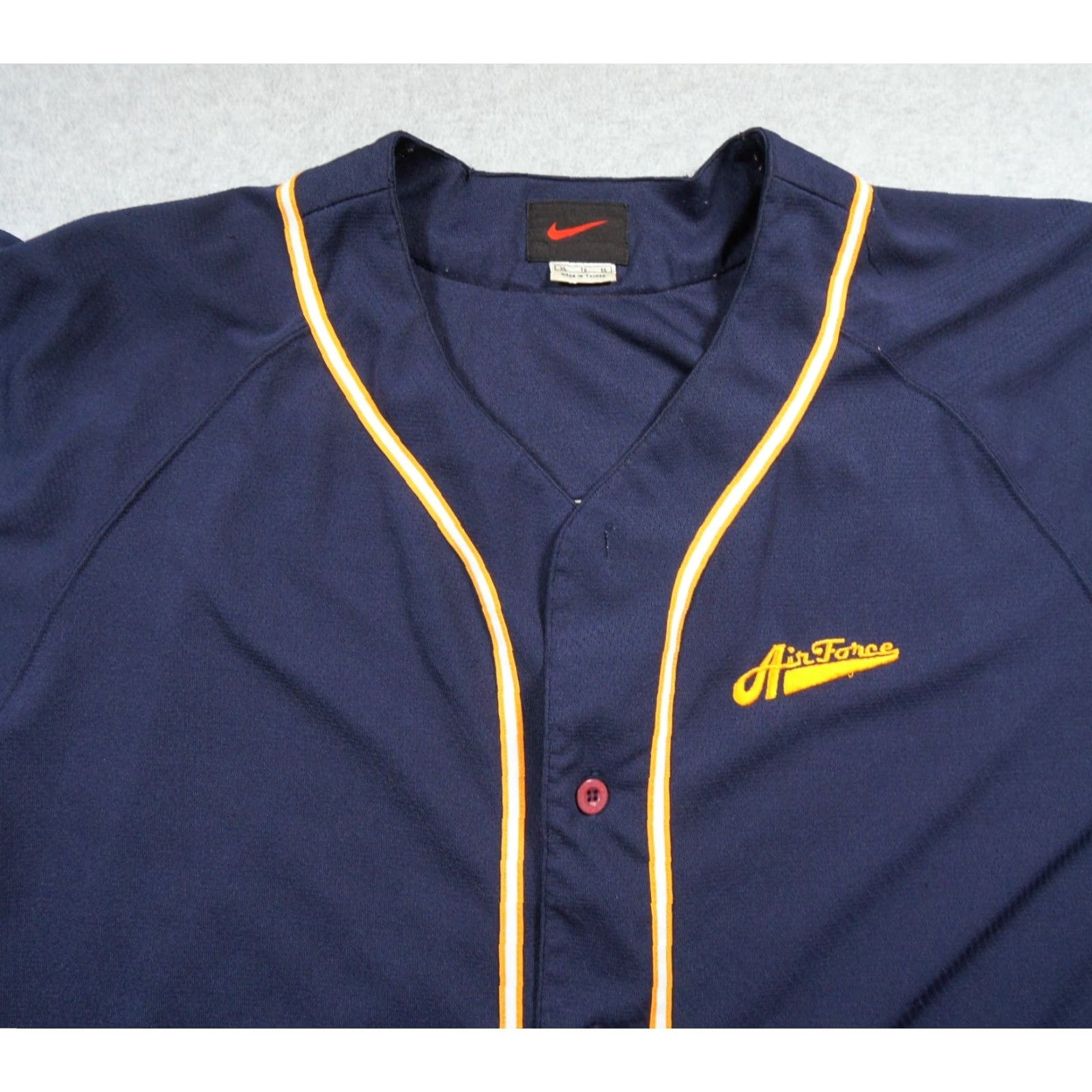 Nike VINTAGE Nike Jersey Mens XL Blue Air Force Baseball NYC Swoosh 90s Nike Nike Shirt Sports 90s Mens US Size US XL / EU 56 / 4 - 2 Thumbnail