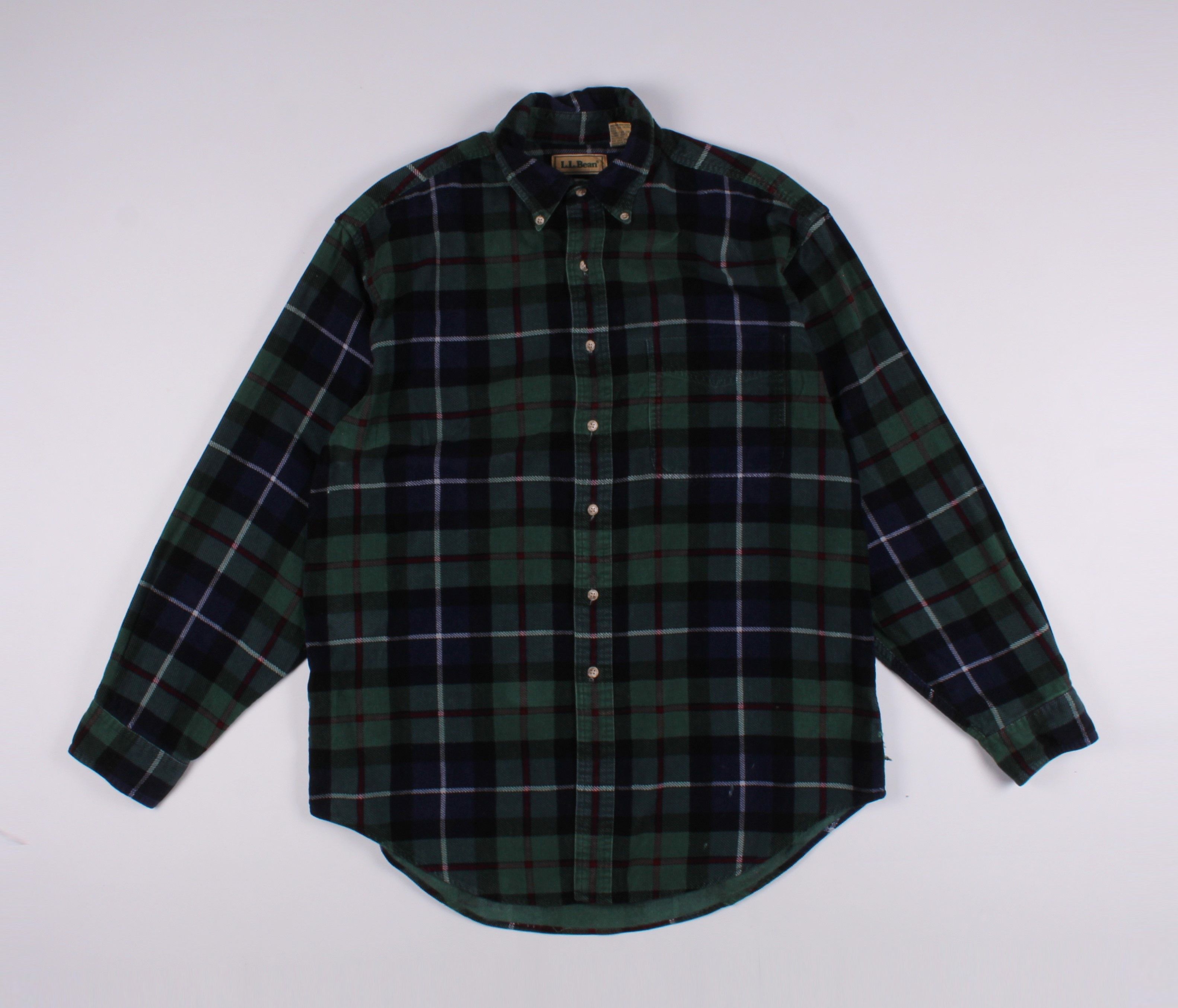 L.L. Bean × Vintage Vintage L.L. Bean Corduroy Checkered Shirt Size US M / EU 48-50 / 2 - 1 Thumbnail