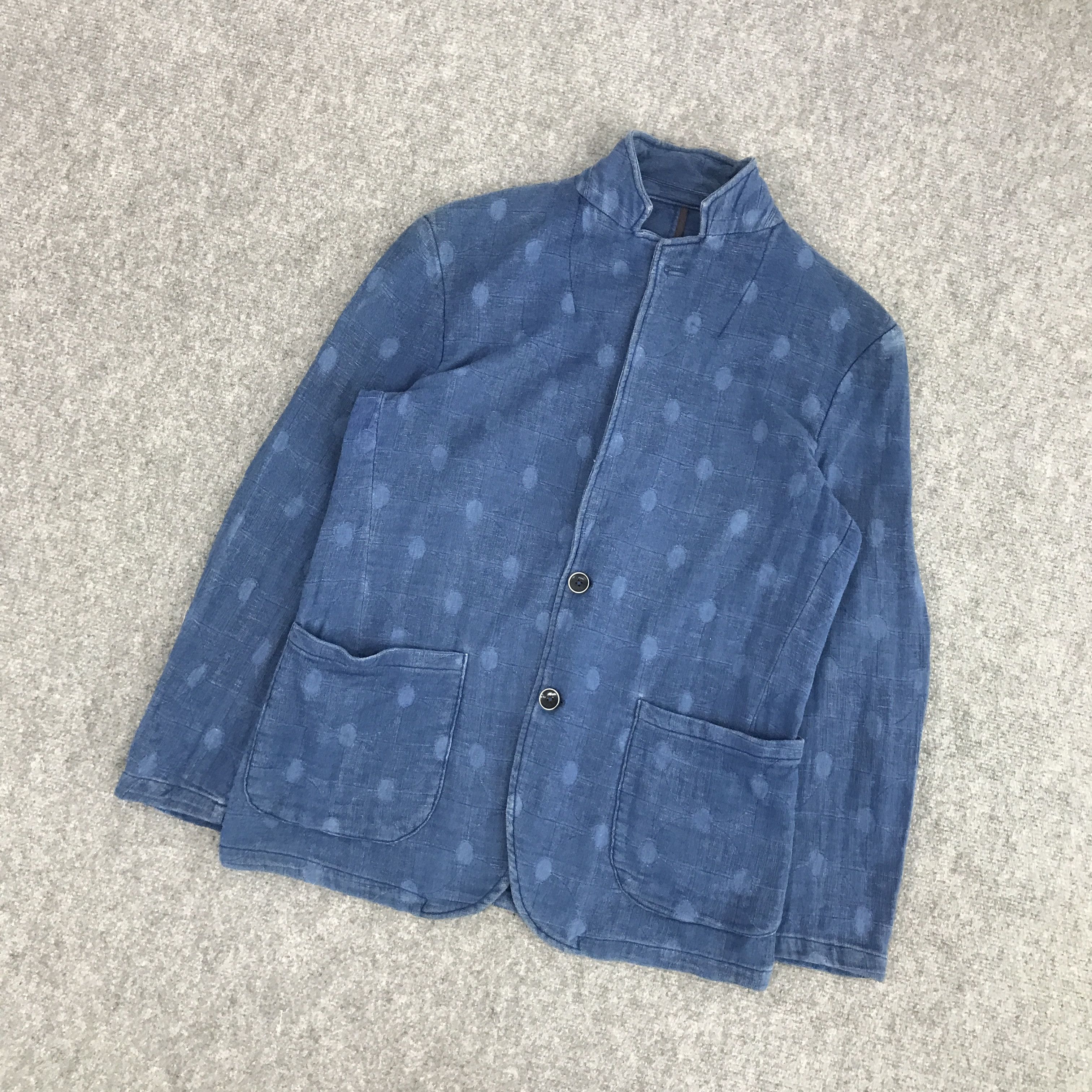 Indigo × Japanese Brand G STAGE INDIGO COTTON BLAZER JACKET Size US M / EU 48-50 / 2 - 3 Thumbnail