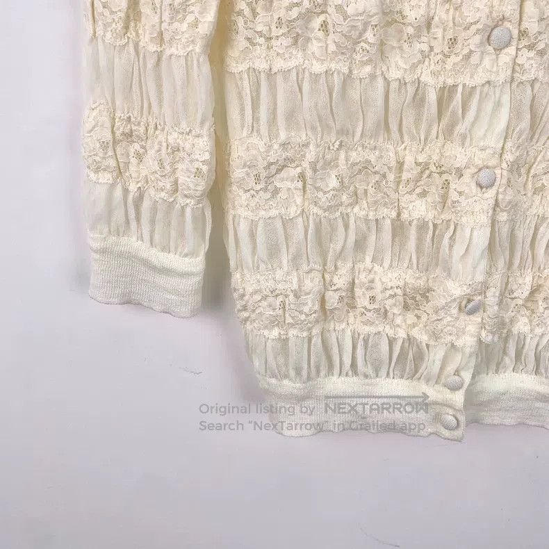 Dior Dior Beige cotton single-breasted long-sleeved lace jacket Size XS / US 0-2 / IT 36-38 - 4 Thumbnail