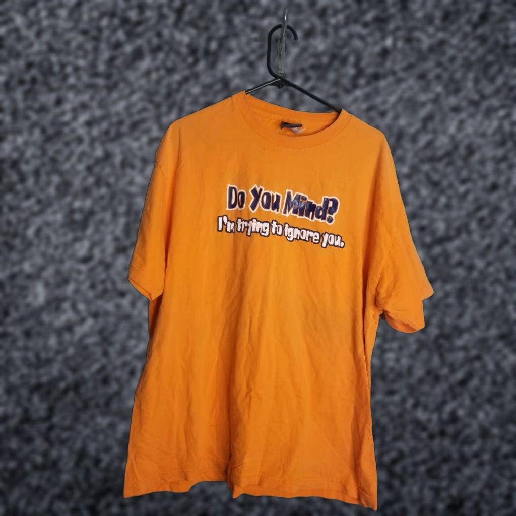 Vintage VINTAGE Top Heavy Mens XL T-Shirt Do You Mind I'm Trying To Ignore You Orange Crew Neck Short Sleeve Funny USA Shirt Mens XL Size US XL / EU 56 / 4 - 1 Thumbnail