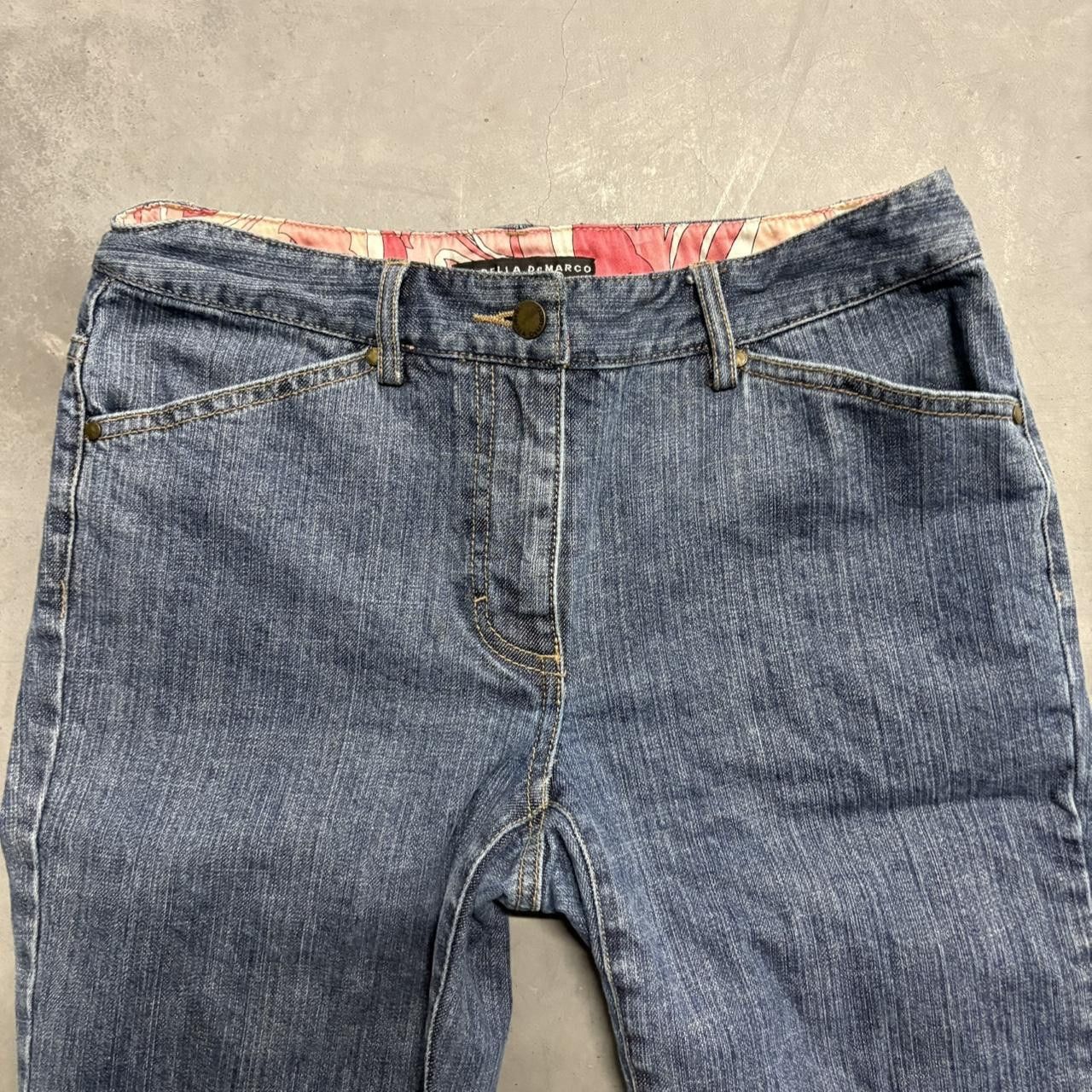Japanese Brand × Vintage Crazy Vintage Y2K/2000s Flared Medium Wash Denim Jeans! Size US 28 / EU 44 - 2 Thumbnail