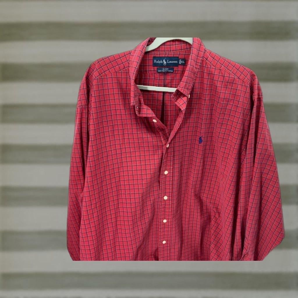 Ralph Lauren VINTAGE Ralph Lauren Blake Shirt Men XL Red Check Button Long Sleeve Cotton VTG Mens XL Red Check Shirt Size US XL / EU 56 / 4 - 1 Thumbnail