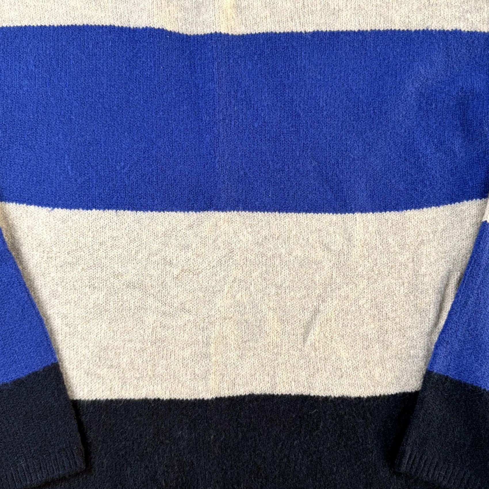 Vintage C&C California Sweater Womens Medium Blue Stripe Crew Neck Tight Knit Pullover Size M / US 6-8 / IT 42-44 - 2 Thumbnail