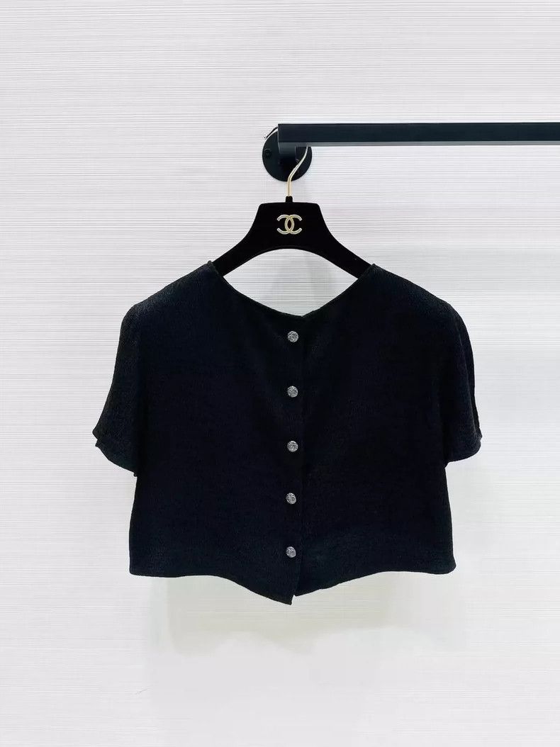 Chanel Chanel Full logo dark pattern bow short sleeves Size XS / US 0-2 / IT 36-38 - 2 Thumbnail