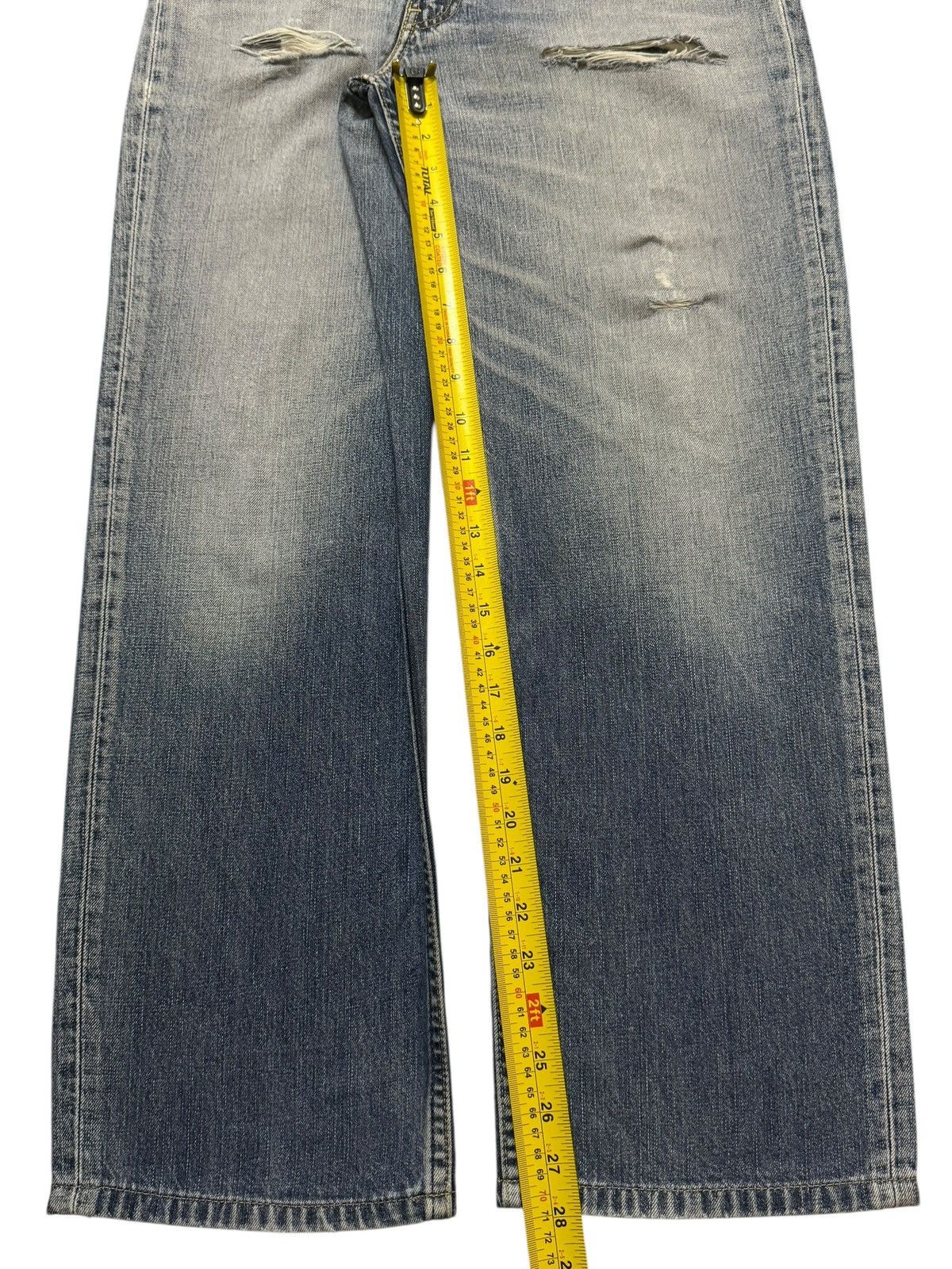 Levi's Vintage Levis 502 Blue Faded Wash Distressed Wide Leg Jeans Size US 33 - 11 Thumbnail