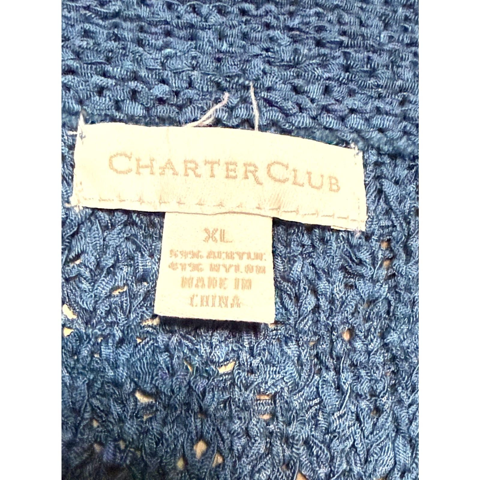 Charter Club Charter Club Sweater Cardigan, Women's XL, Blue, Long Sleeve, One Button, Button, Casual, Regular, Fall Winter Spring Summer, Women Size XL / US 12-14 / IT 48-50 - 5 Thumbnail
