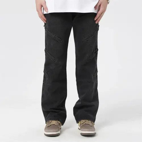Jean zipper function punk flared cargo jeans Size US 30 / EU 46 - 2 Thumbnail