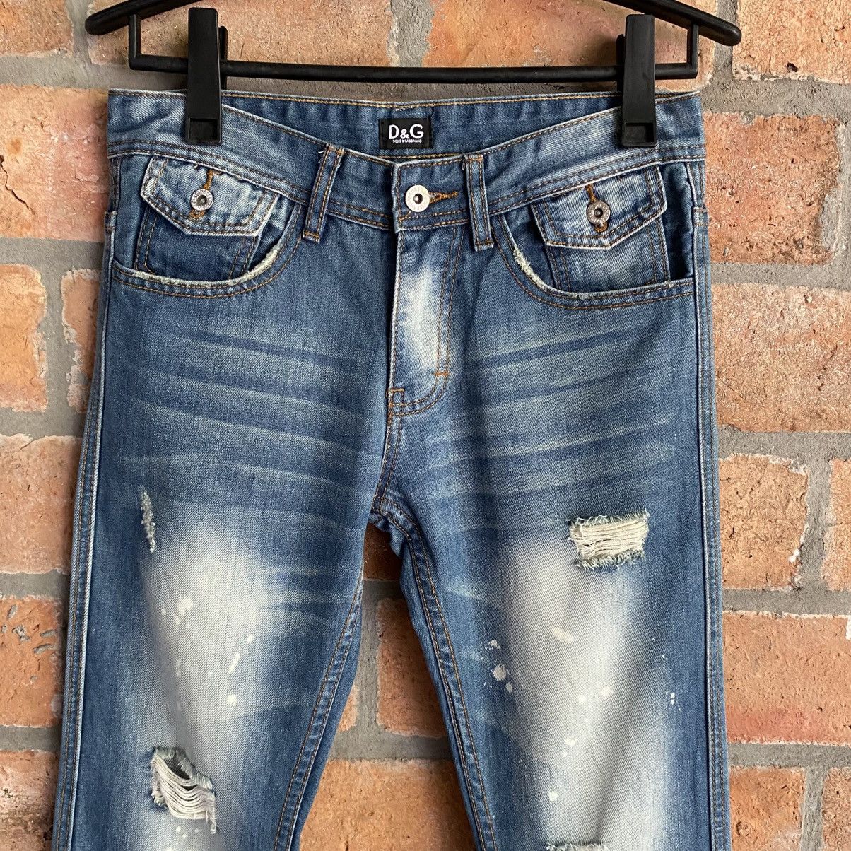Dolce & Gabbana D&G DOLCE & GABBANAS Distressed Slim-Fit Blue Jeans Size 28" / US 6 / IT 42 - 3 Thumbnail