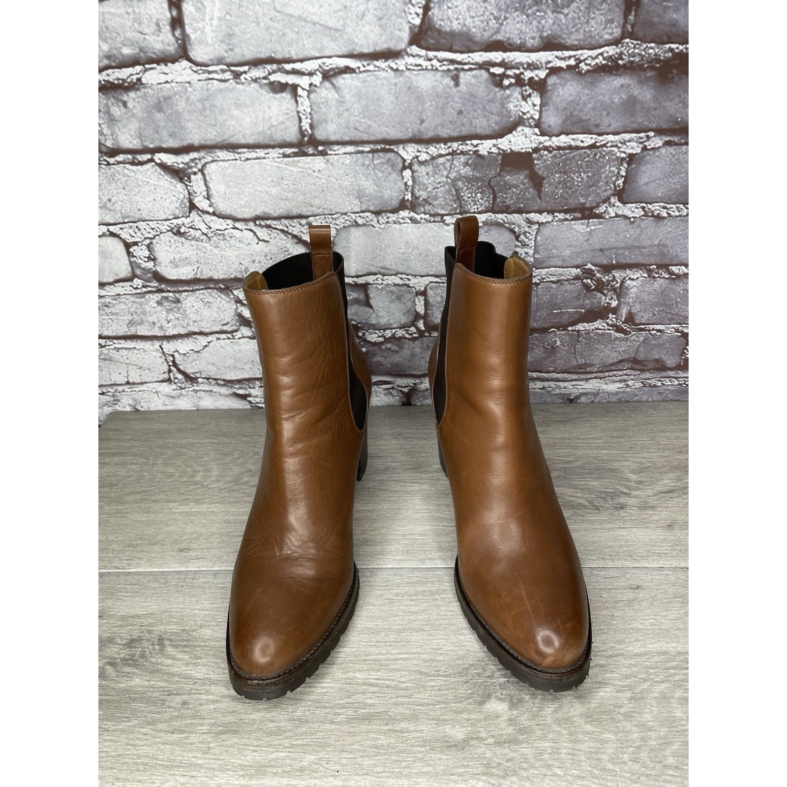 Sartore Sartore Paris Brown Leather Ankle Chelsea Vibram Heel Bootie Size US 7.5 / IT 37.5 - 11 Thumbnail