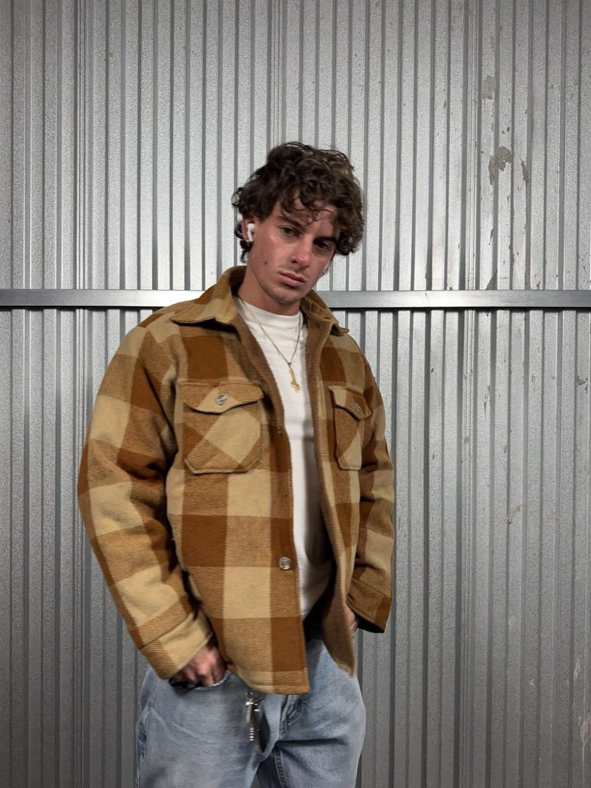 Other 60s Vintage Woolrich Plaid Fleece Western Jacket Size US L / EU 52-54 / 3 - 6 Thumbnail