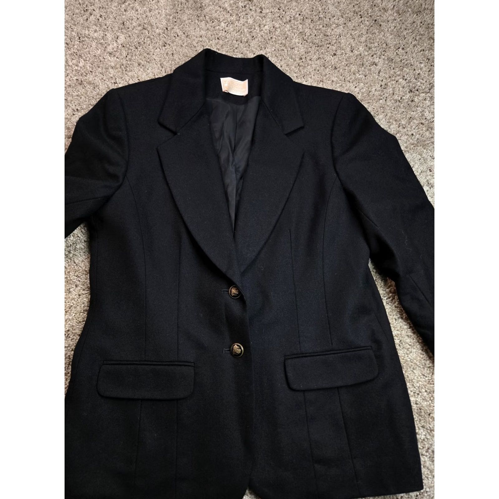 Pendleton VINTAGE Pendleton Blazer Womens 38 Black Wool Single-Breasted Lined 90s Jacket Blazer Womens Black Wool Size XS / US 0-2 / IT 36-38 - 7 Thumbnail