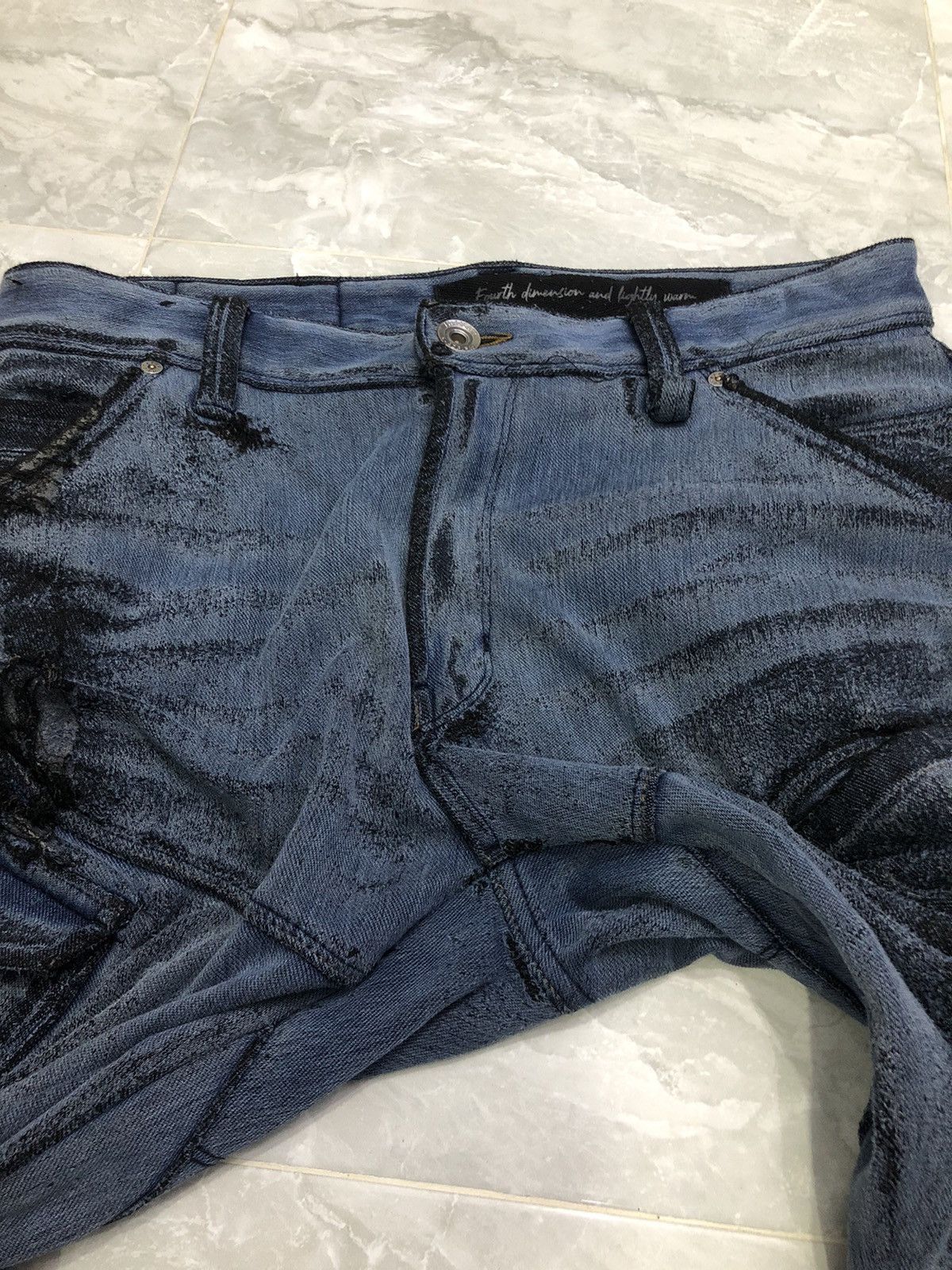 Japanese Brand Fieldcore Japan Work Denim Distressed Art Pants Size US 33 - 15 Thumbnail
