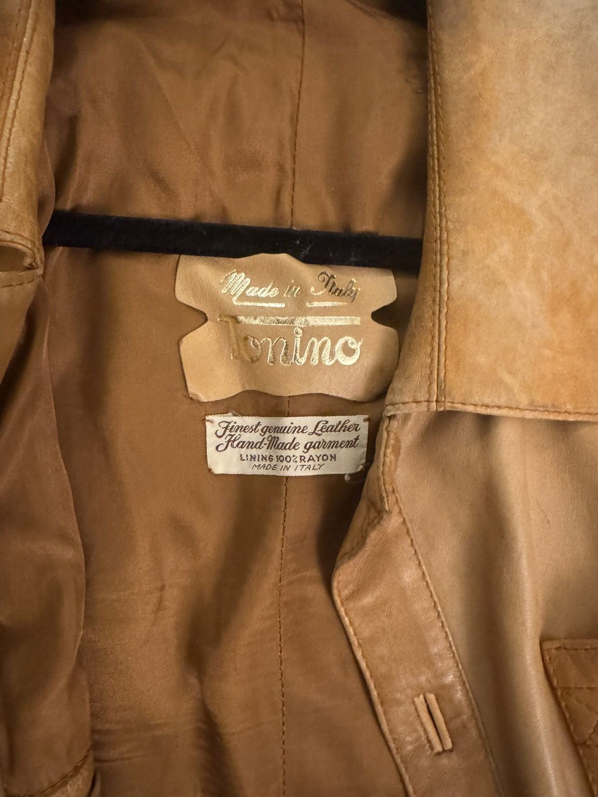 Vintage Vintage italian hand made brown leather jacket Size US M / EU 48-50 / 2 - 2 Thumbnail
