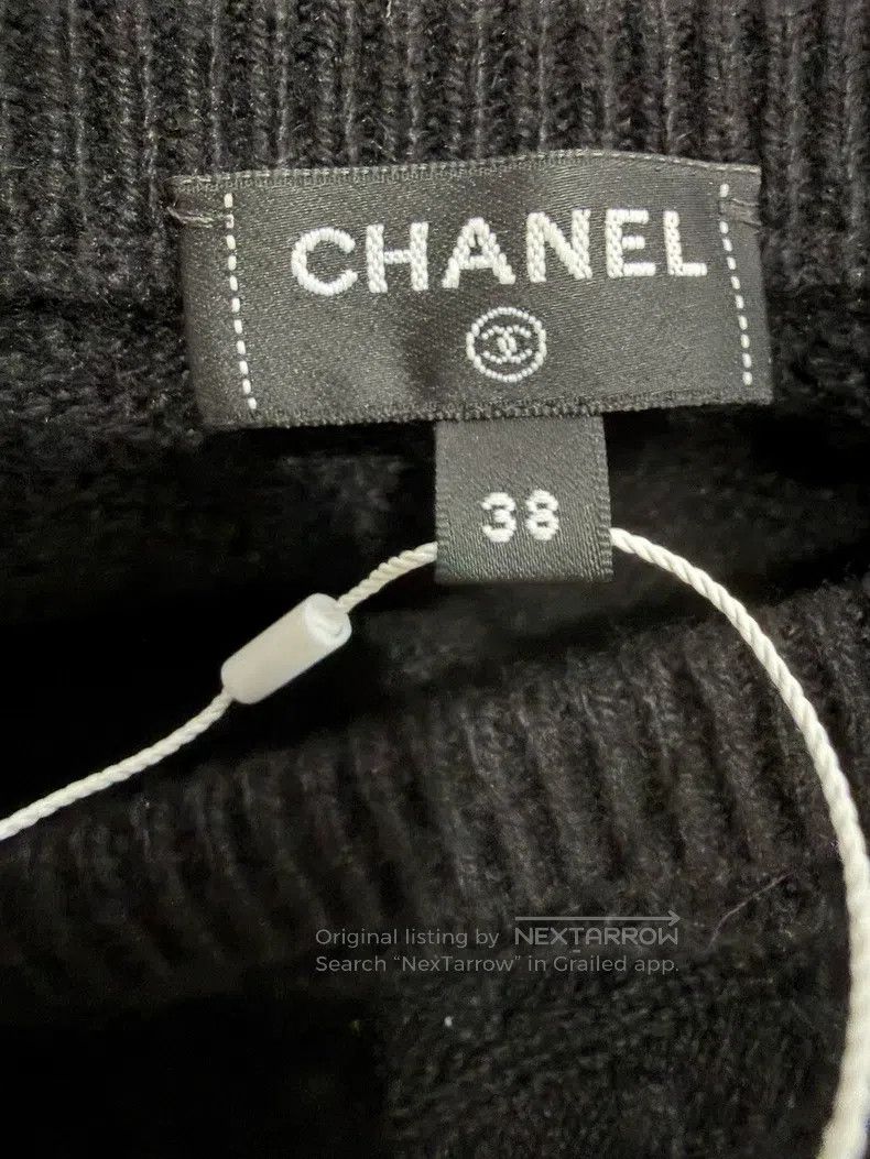 Chanel Chanel Leather chain off-the-shoulder black sweater Size XS / US 0-2 / IT 36-38 - 4 Thumbnail