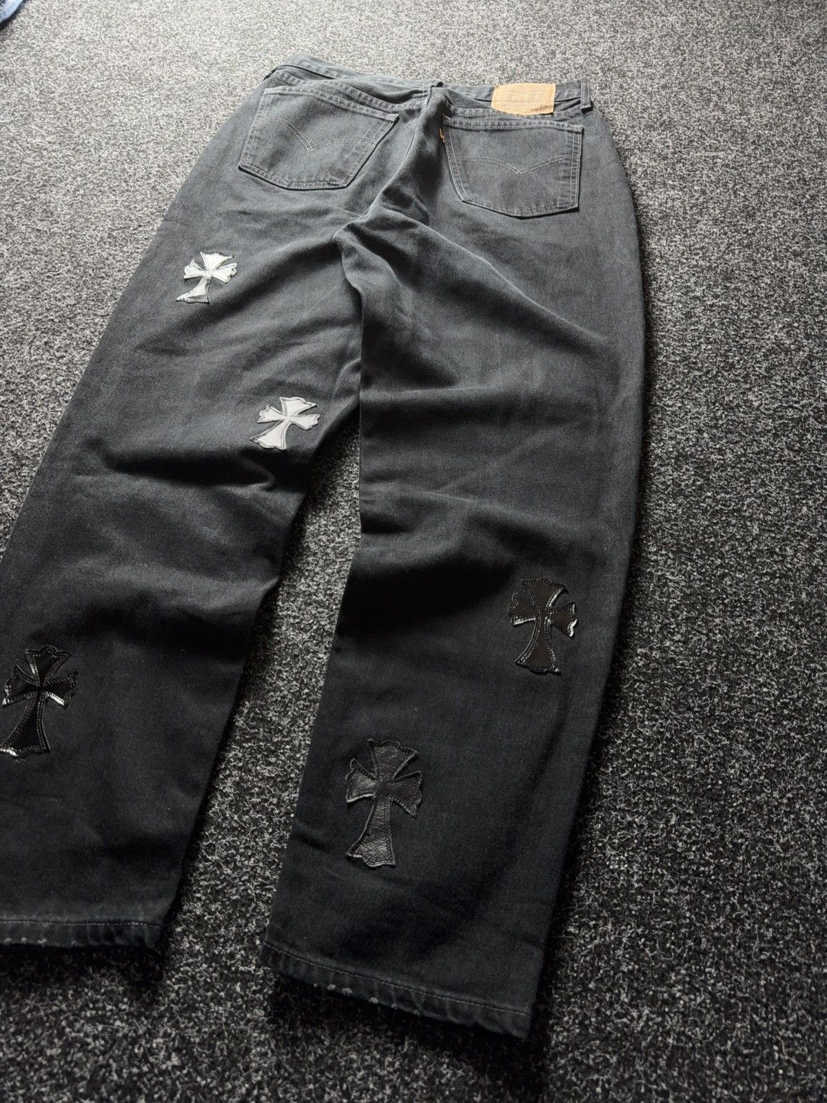 Vintage Vintage 90s Custom Chrome Hearts Style Cross Denim Jeans Size US 33 - 15 Thumbnail