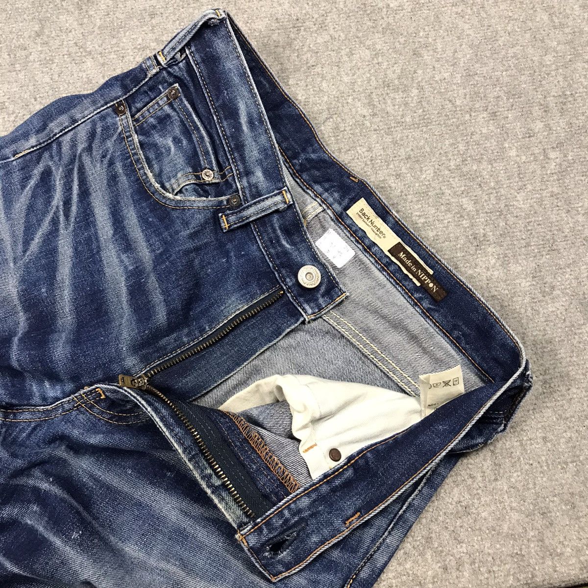 Japanese Brand DISTRESSED DENIM BACK NUMBER JAPAN JEANS PANTS Size US 31 - 17 Thumbnail