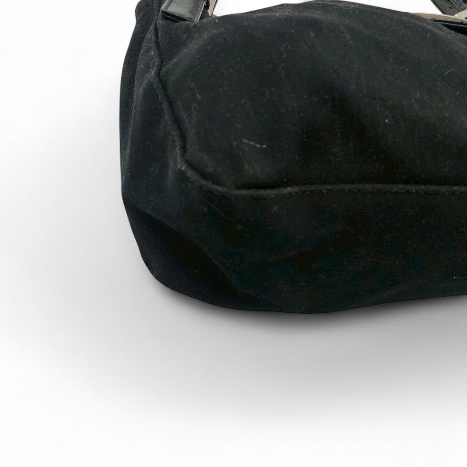 Fendi Fendi - Black Shoulder Bag Silver Buckle Detail Size ONE SIZE - 4 Thumbnail