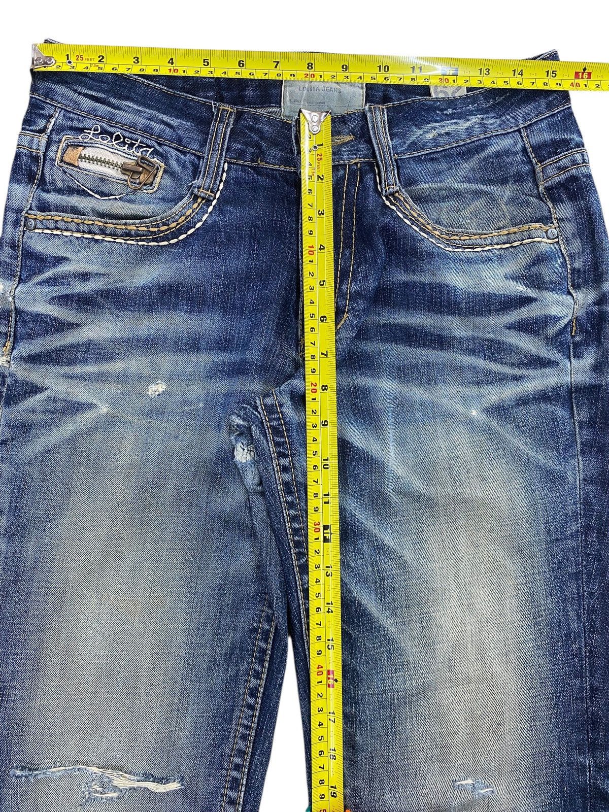 Japanese Brand Lolita Faded Wash Whiskered Style Straight Leg Jeans Size US 31 - 6 Thumbnail