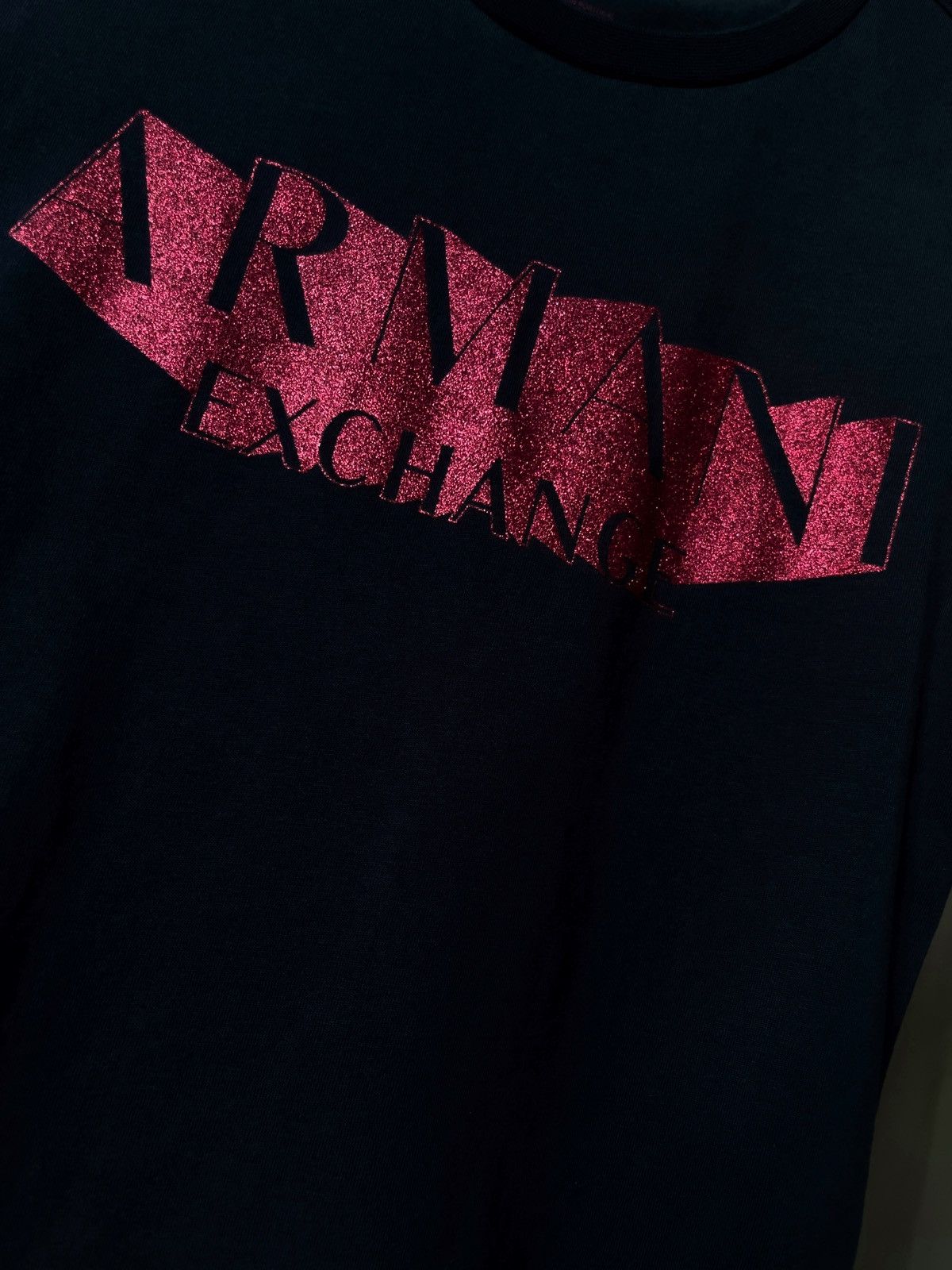 Armani × Armani Exchange Armani Exchange Glitter Logo S/S T-Shirt Size XS / US 0-2 / IT 36-38 - 1 Thumbnail