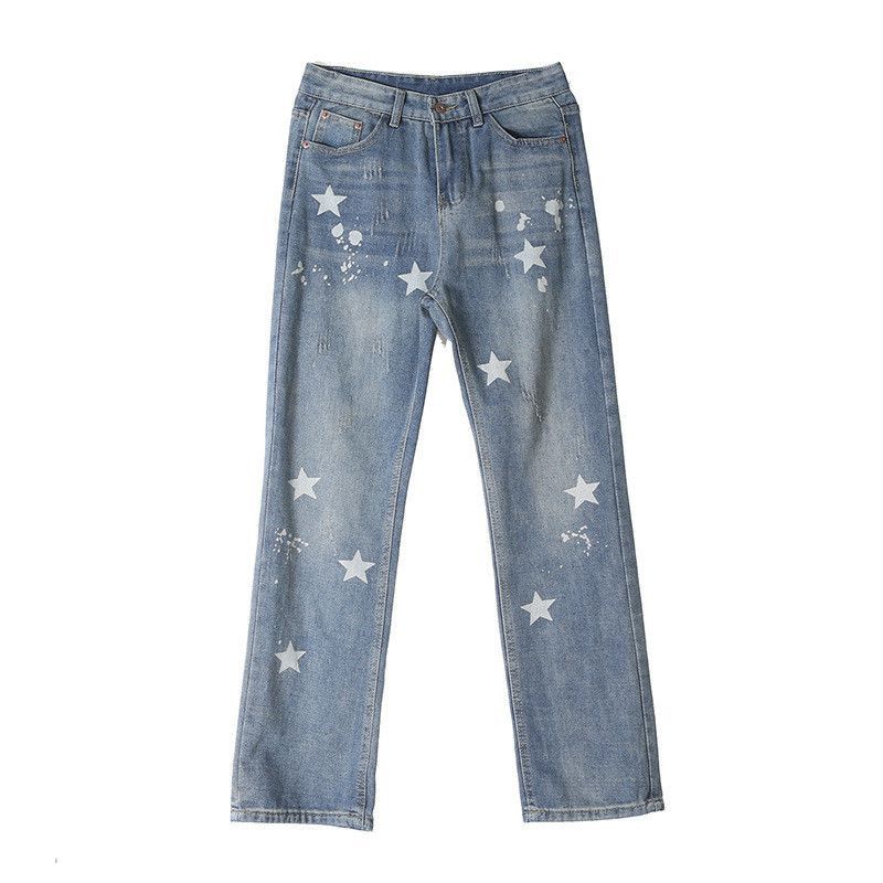 Japanese Brand Retro loose wide leg printed jeans Size US 32 / EU 48 - 5 Thumbnail