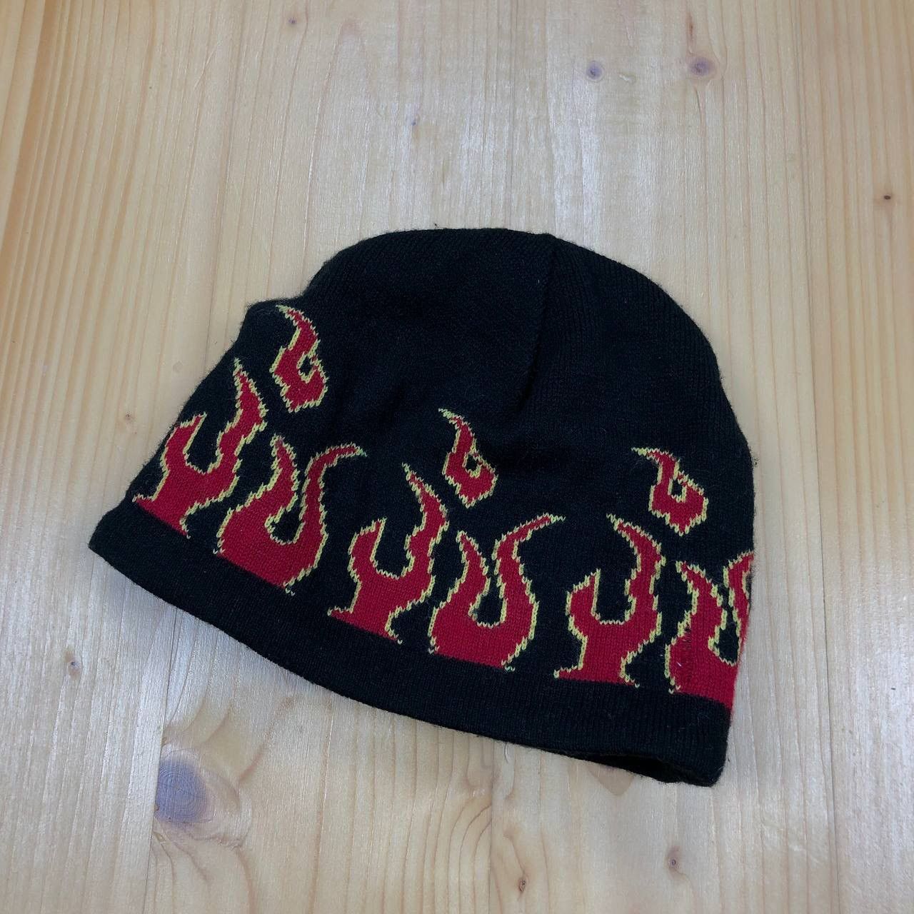 Japanese Brand × Vintage Japanese Vintage Flame Knitted Y2K Streetwear Hat Size ONE SIZE - 2 Thumbnail