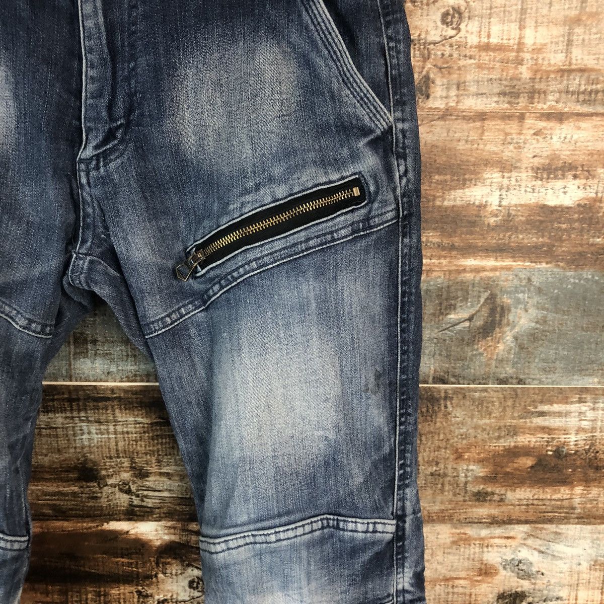 Japanese Brand Field Core Blue Distressed Denim Pants #A2122 Size US 31 - 10 Thumbnail