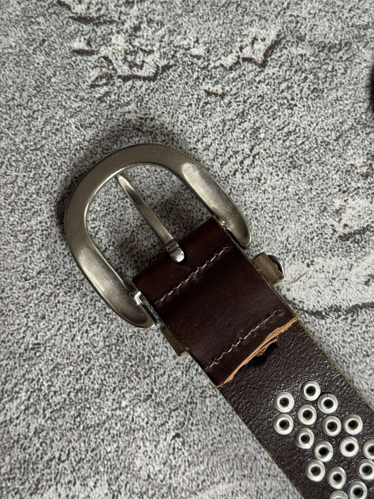 If Six Was Nine Retro leather metal rhinestones belt Y2K L.G.B. 90s opium Size ONE SIZE - 10 Thumbnail