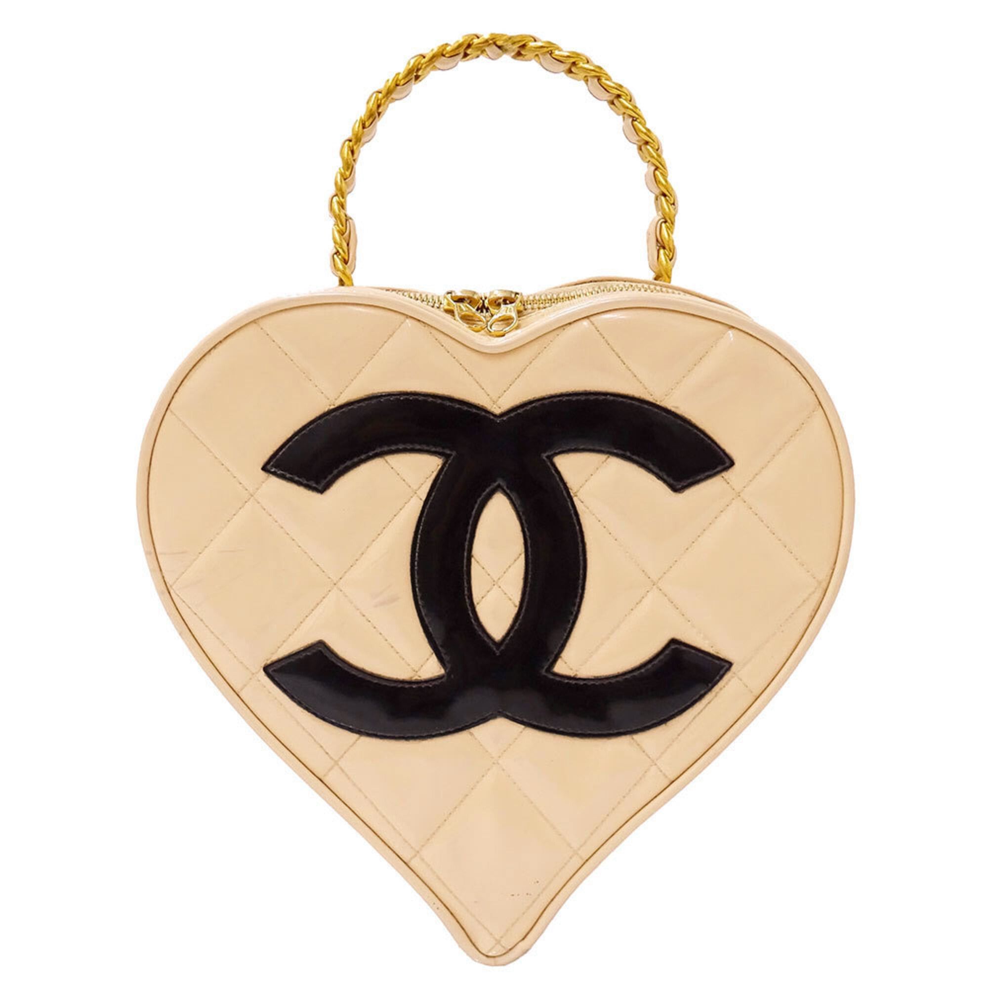 Chanel Chanel handbag for women, brand name, Matelassé enamel heart vanity bag, beige, gold hardware, hand-held, shape. Size ONE SIZE - 1 Thumbnail