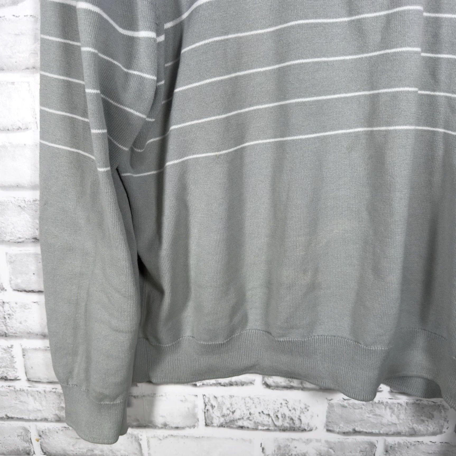 Puma PUMA Striped Casual Golf Quarter Zip Sweater Pullover Mens Size L Size US L / EU 52-54 / 3 - 3 Thumbnail