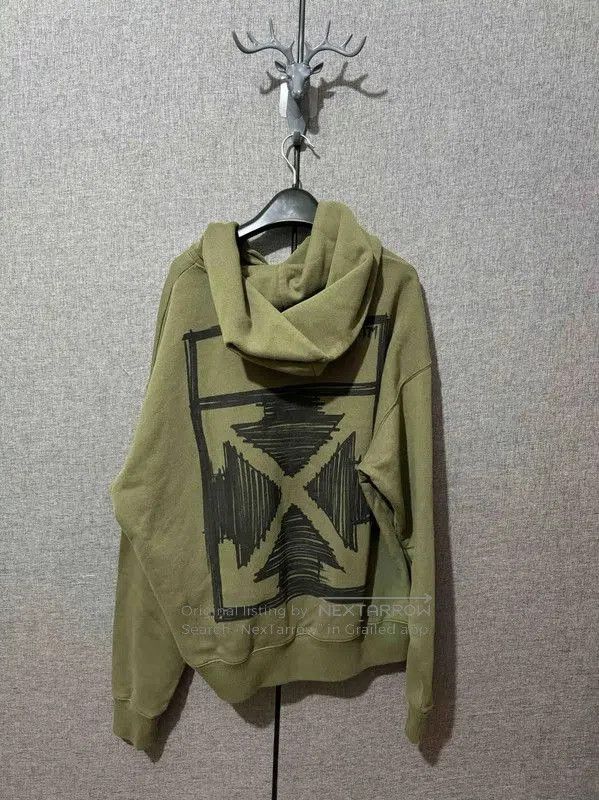 Off-White Off-White Men's Hoodie in Olive Green . Size US S / EU 44-46 / 1 - 2 Thumbnail