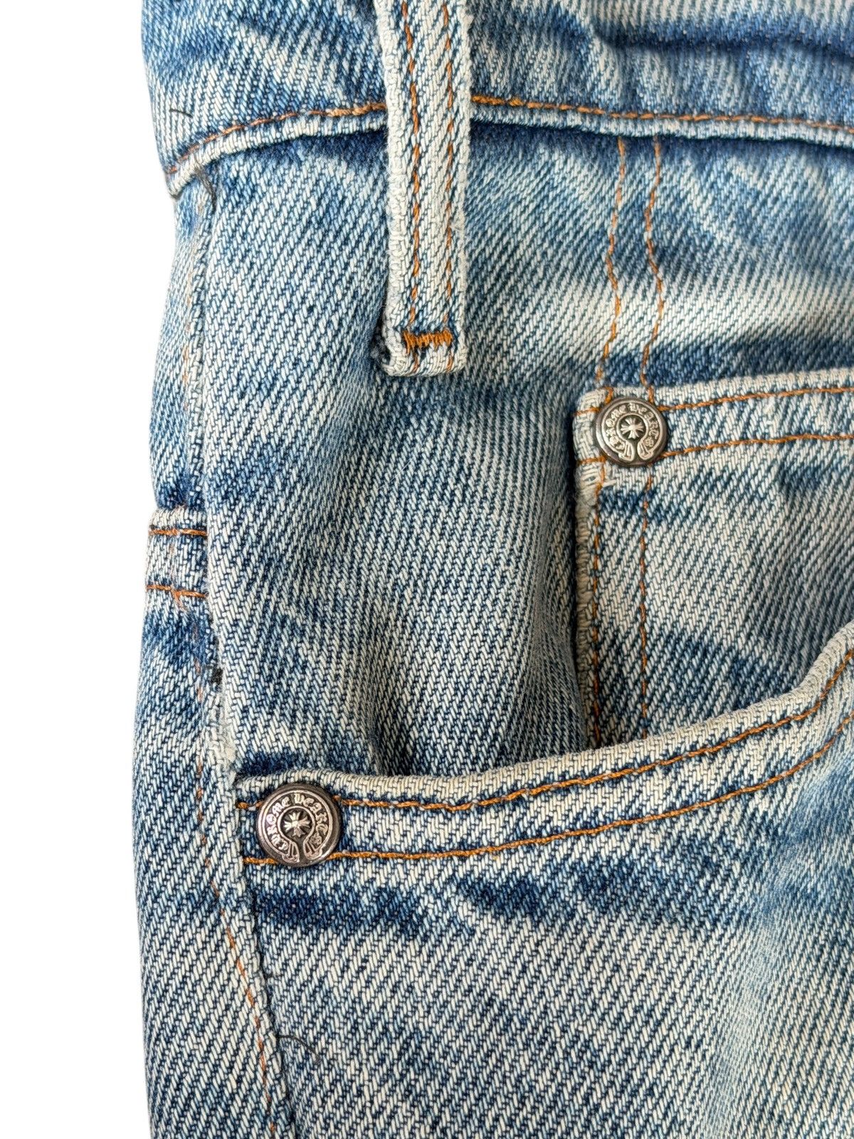 Chrome Hearts Chrome Hearts Light-wash Blue 505 Levi’s Patched Denim Size US 34 / EU 50 - 8 Thumbnail