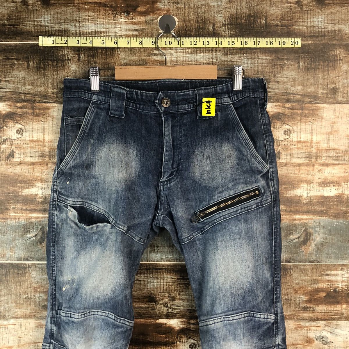 Japanese Brand Field Core Blue Distressed Denim Pants #A2122 Size US 31 - 4 Thumbnail