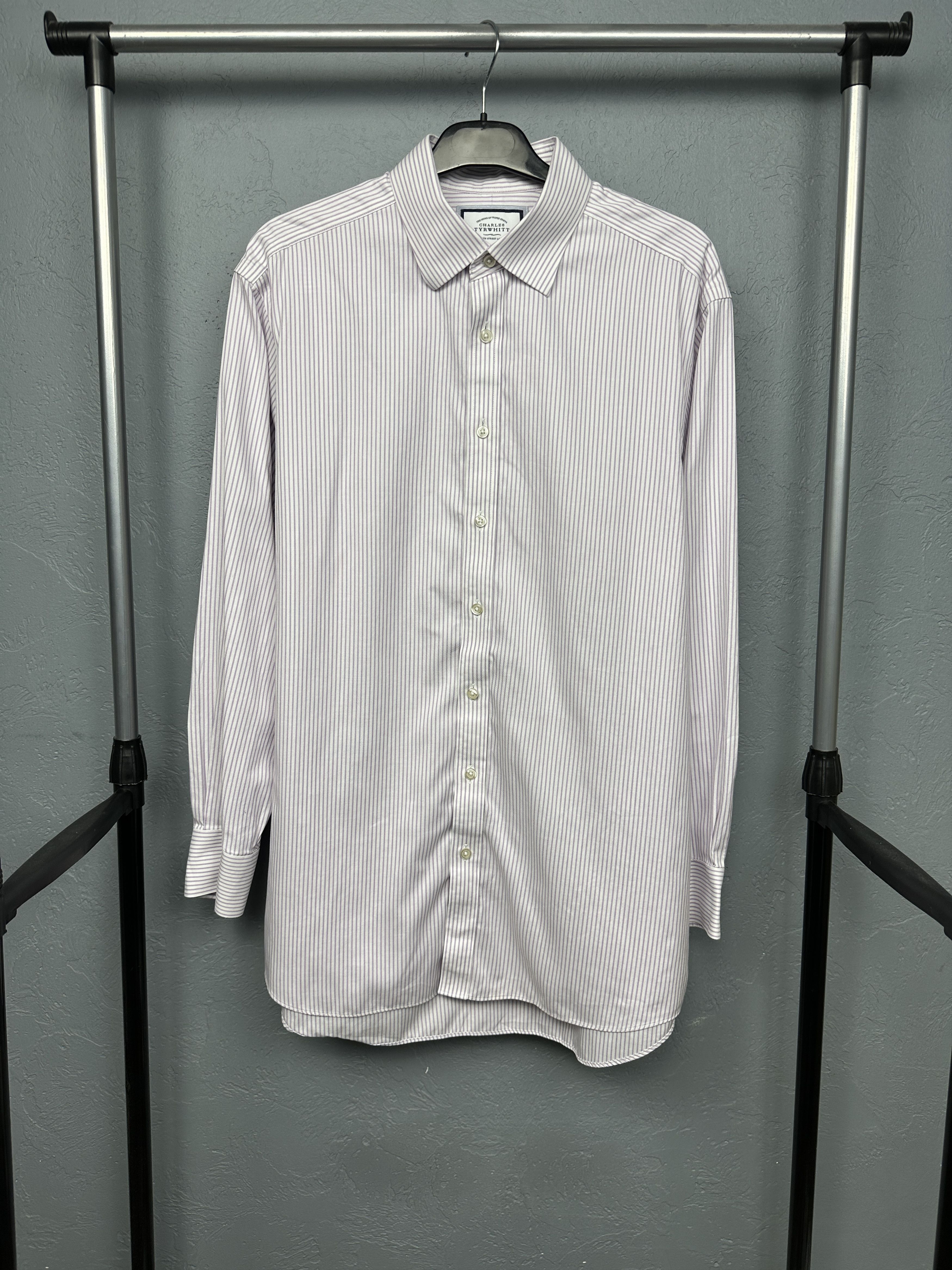 Charles Tyrwhitt Charles Tyrwhitt Mens Long Sleeve Striped Shirt Size US XL / EU 56 / 4 - 1 Thumbnail