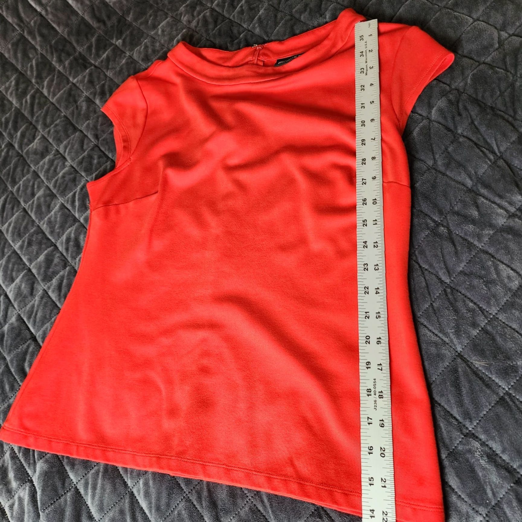 Avenue 7th Avenue Design Studio New York & Co Women Blouse Zip Sleeveless Round Neck Orange Red Polyester Lace XL SZ M Size M / US 6-8 / IT 42-44 - 3 Thumbnail
