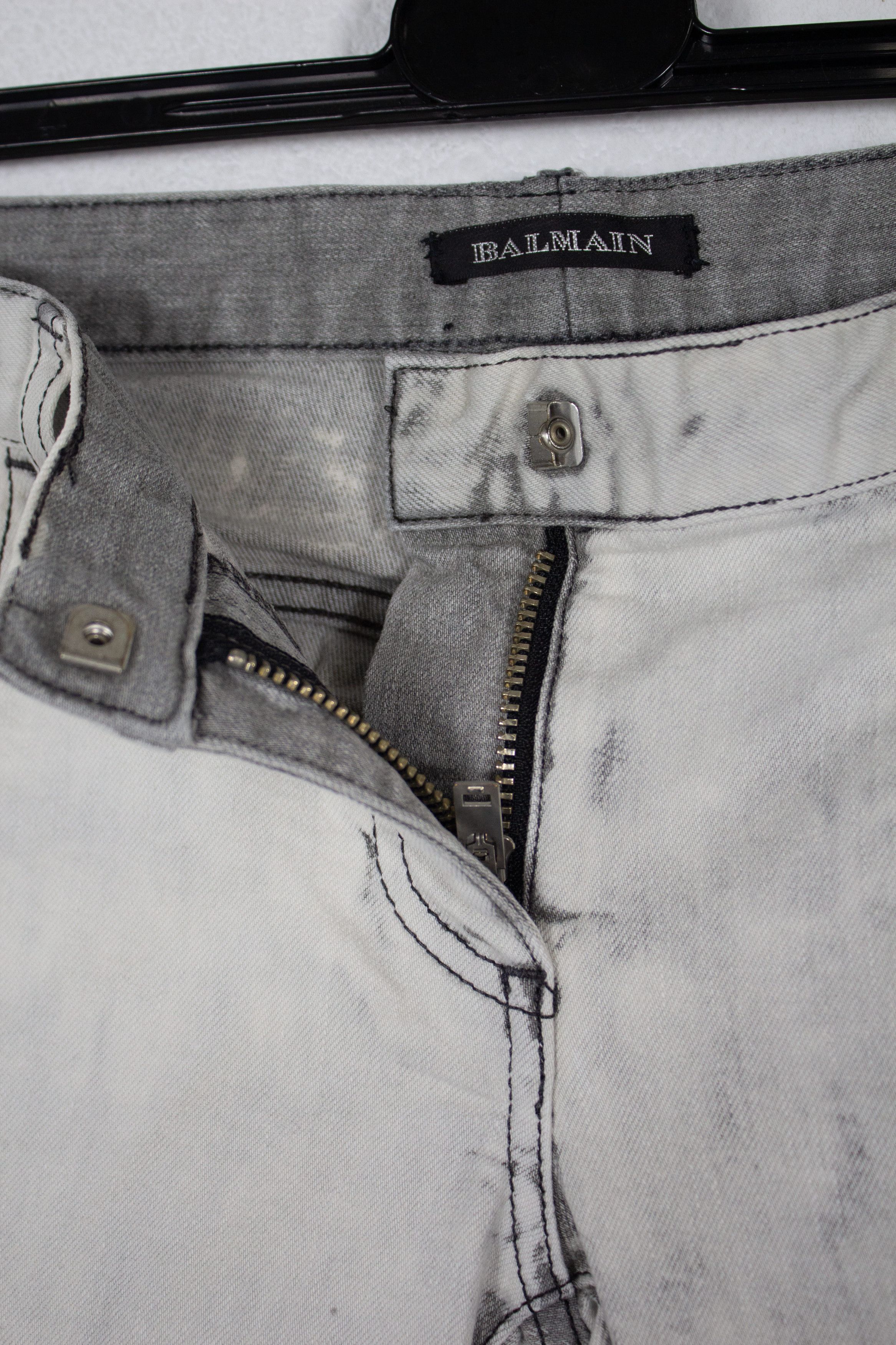 Balmain × Pierre Balmain Womens Balmain Bleach Acid Washed Avant Garde Jeans Y2K Size 26" / US 2 / IT 38 - 5 Thumbnail
