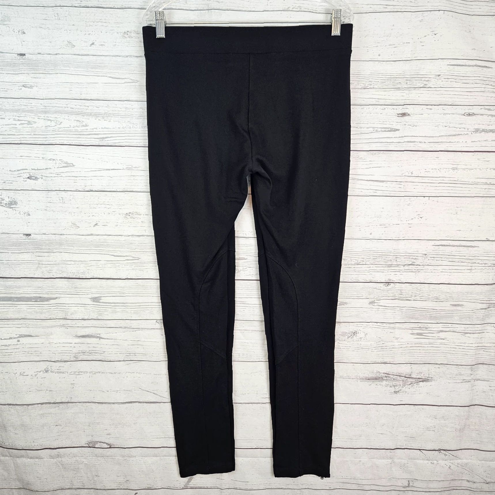 Vintage Cabi Ponte Leggings Womens Medium Black Mid Rise Ankle Zip Knit Pants Size 32" / US 10 / IT 46 - 4 Thumbnail